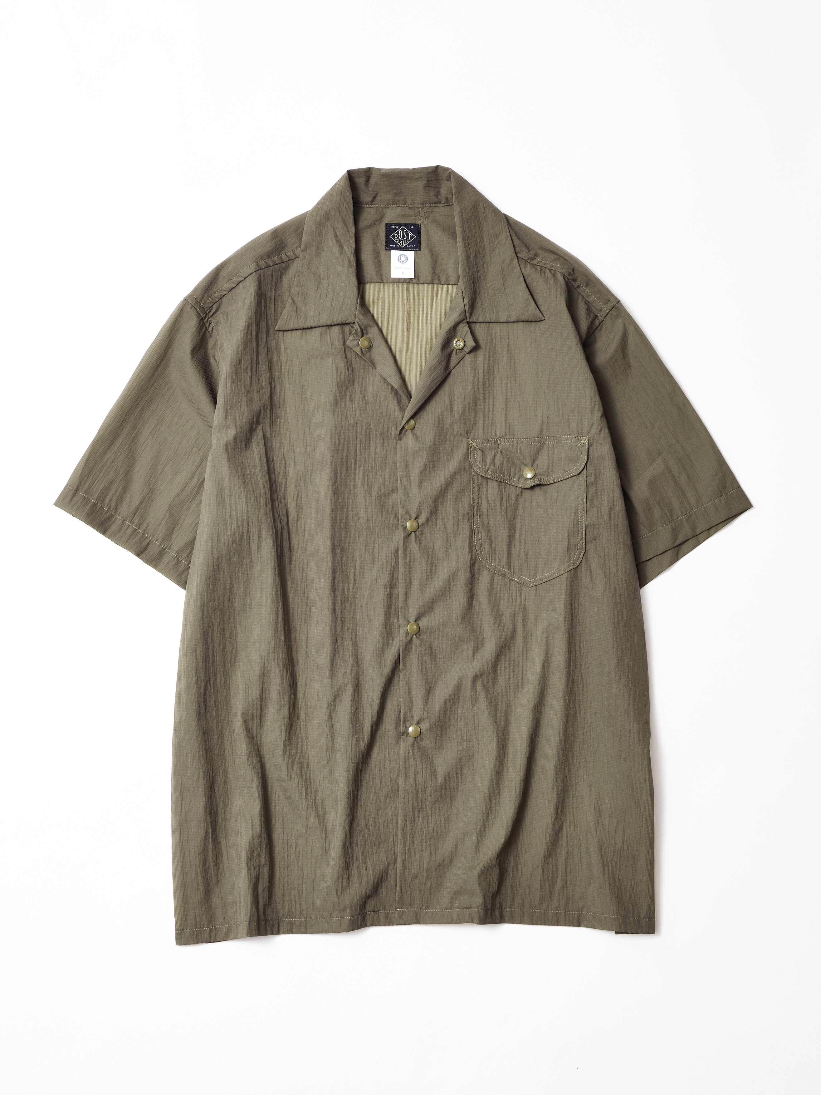 #1207BS-PMO New Basic Shirt S/S : poly mesh olive_1