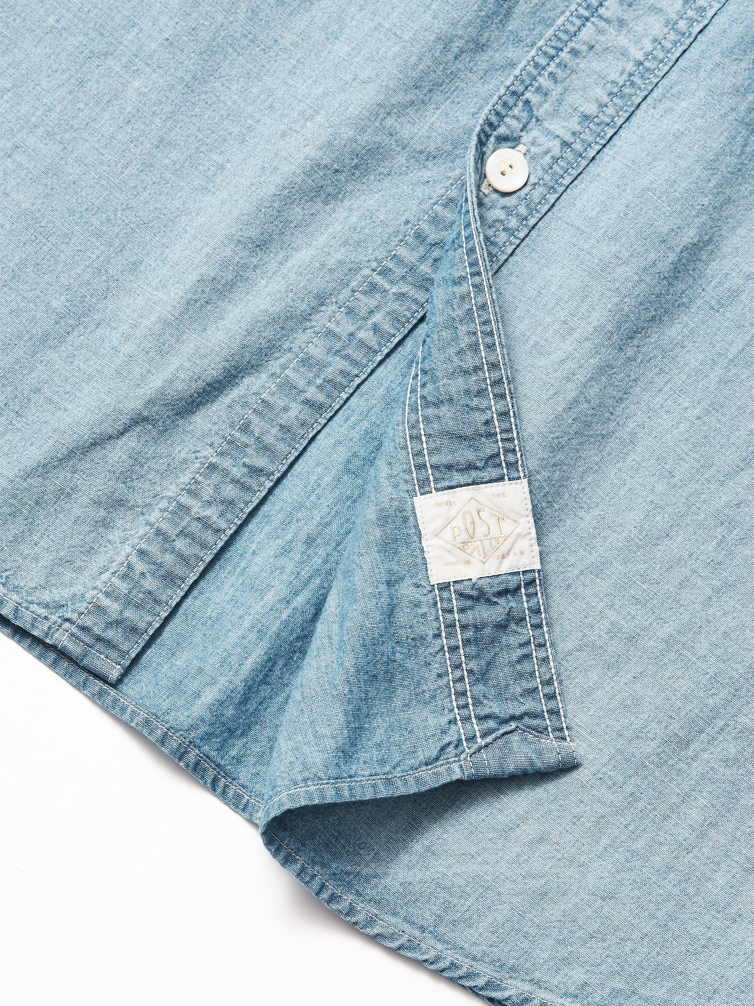 #1206S-11W No.6 Shirt S/S : chambray indigo worn wash_4