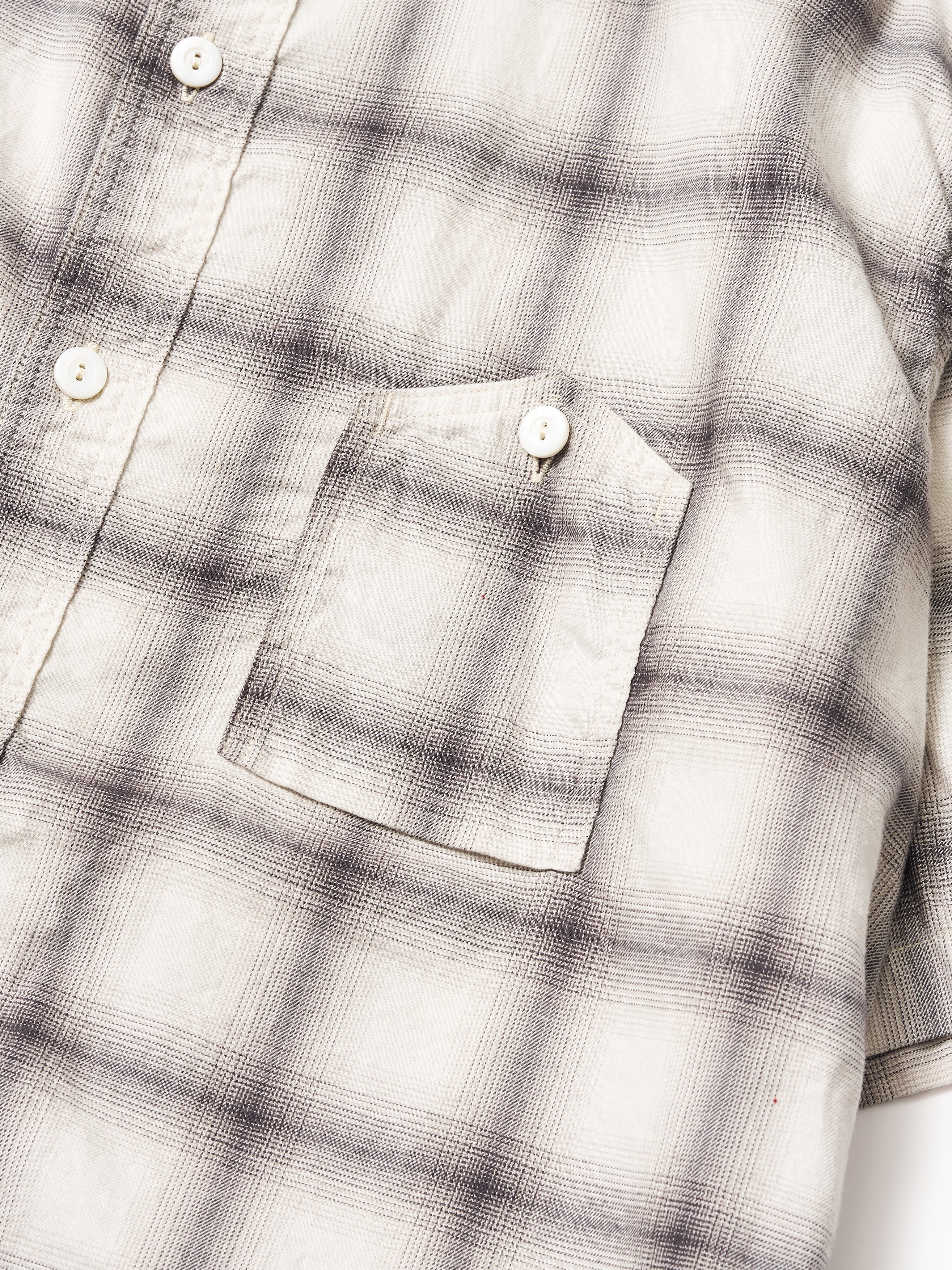 #1206S-HW No.6 Shirt S/S : hombre check white_2