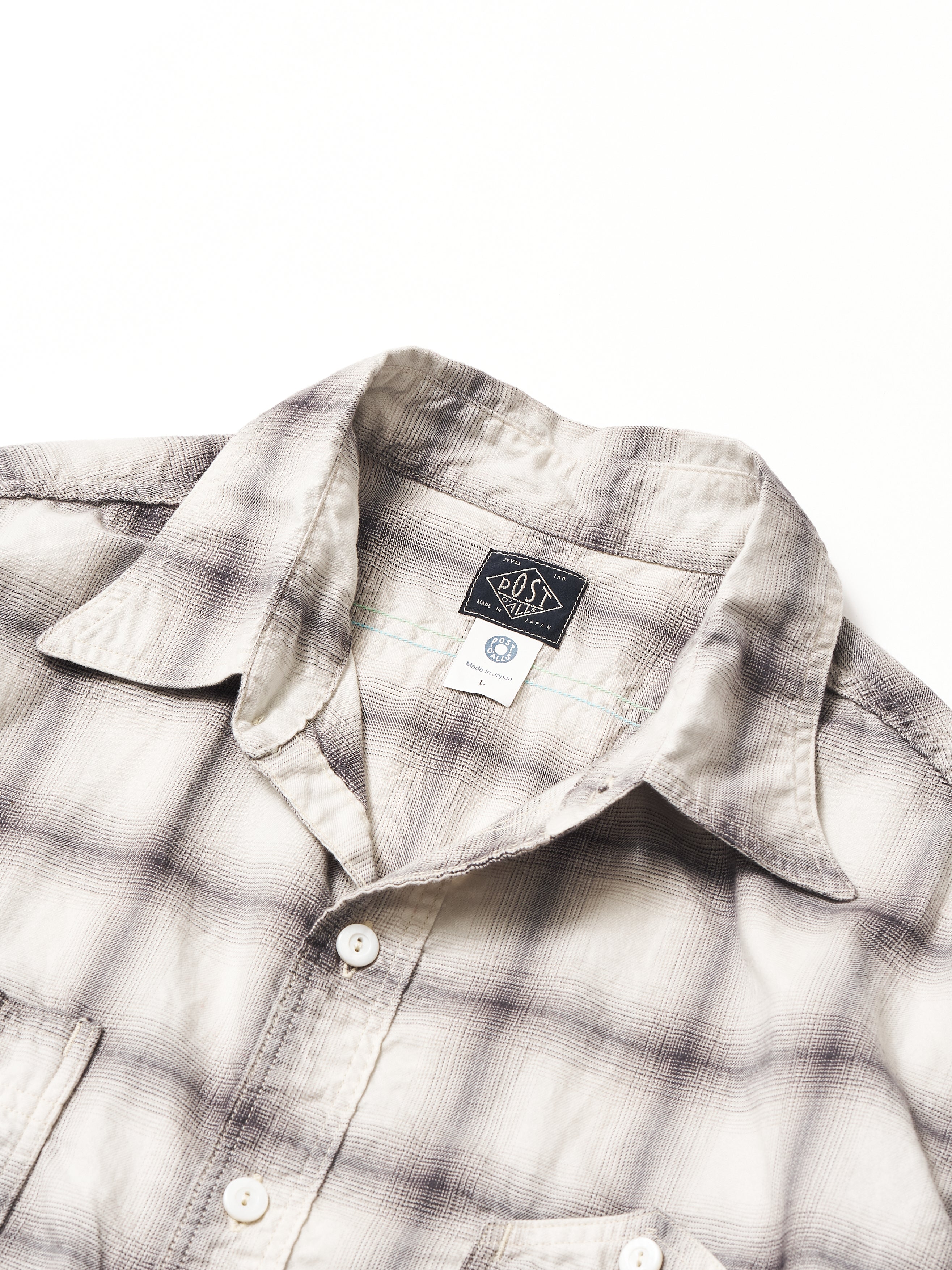 #1206S-HW No.6 Shirt S/S : hombre check white_6