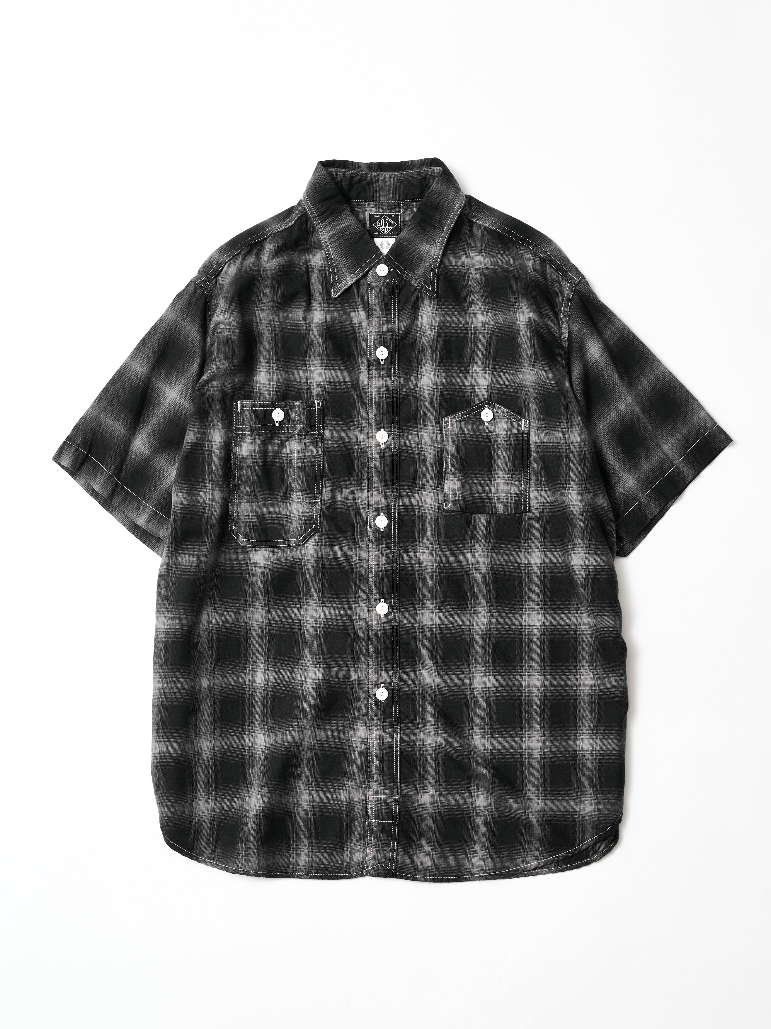 #1206S-HB No.6 Shirt S/S : hombre check black_1