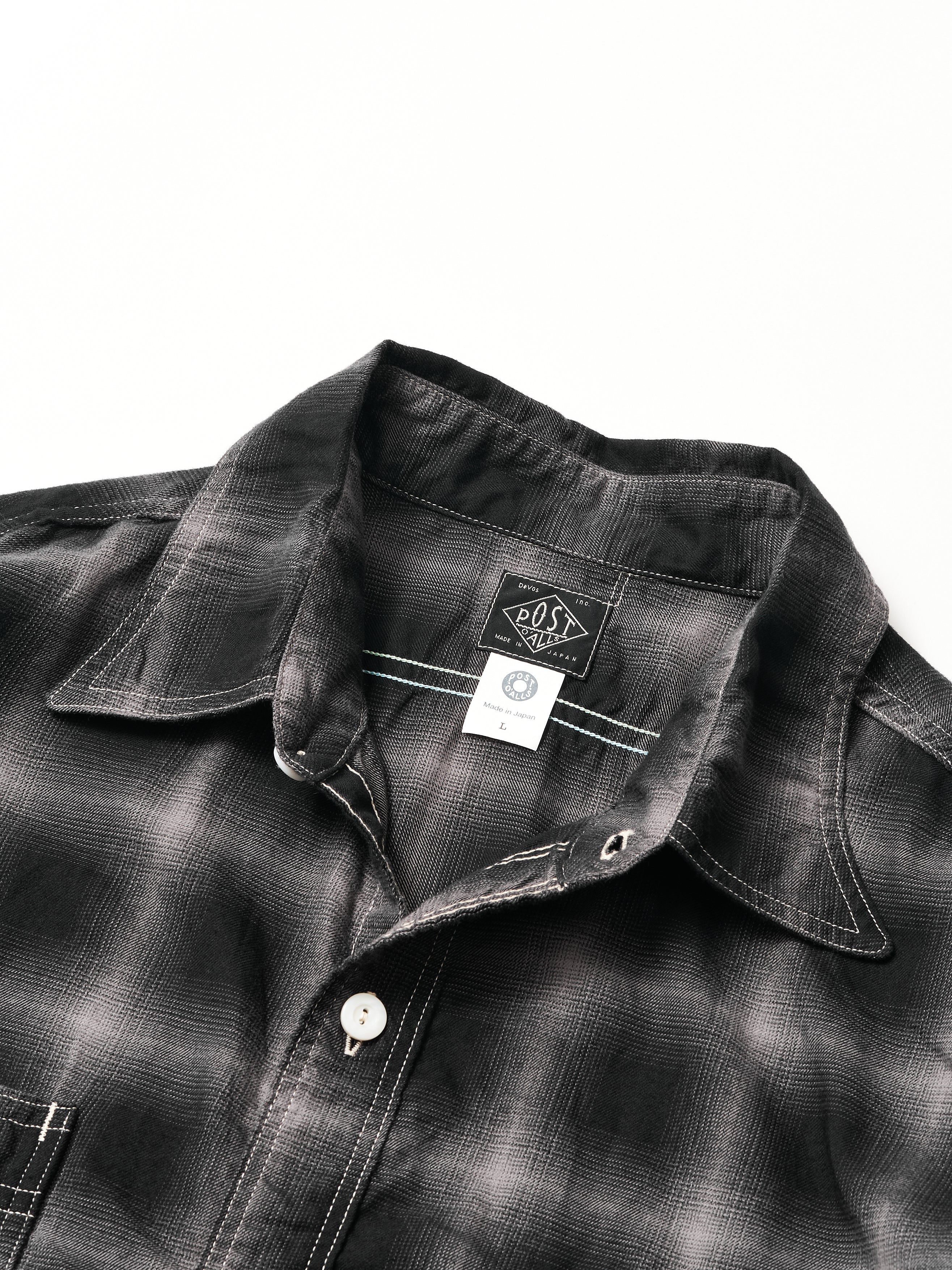 #1206S-HB No.6 Shirt S/S : hombre check black_6