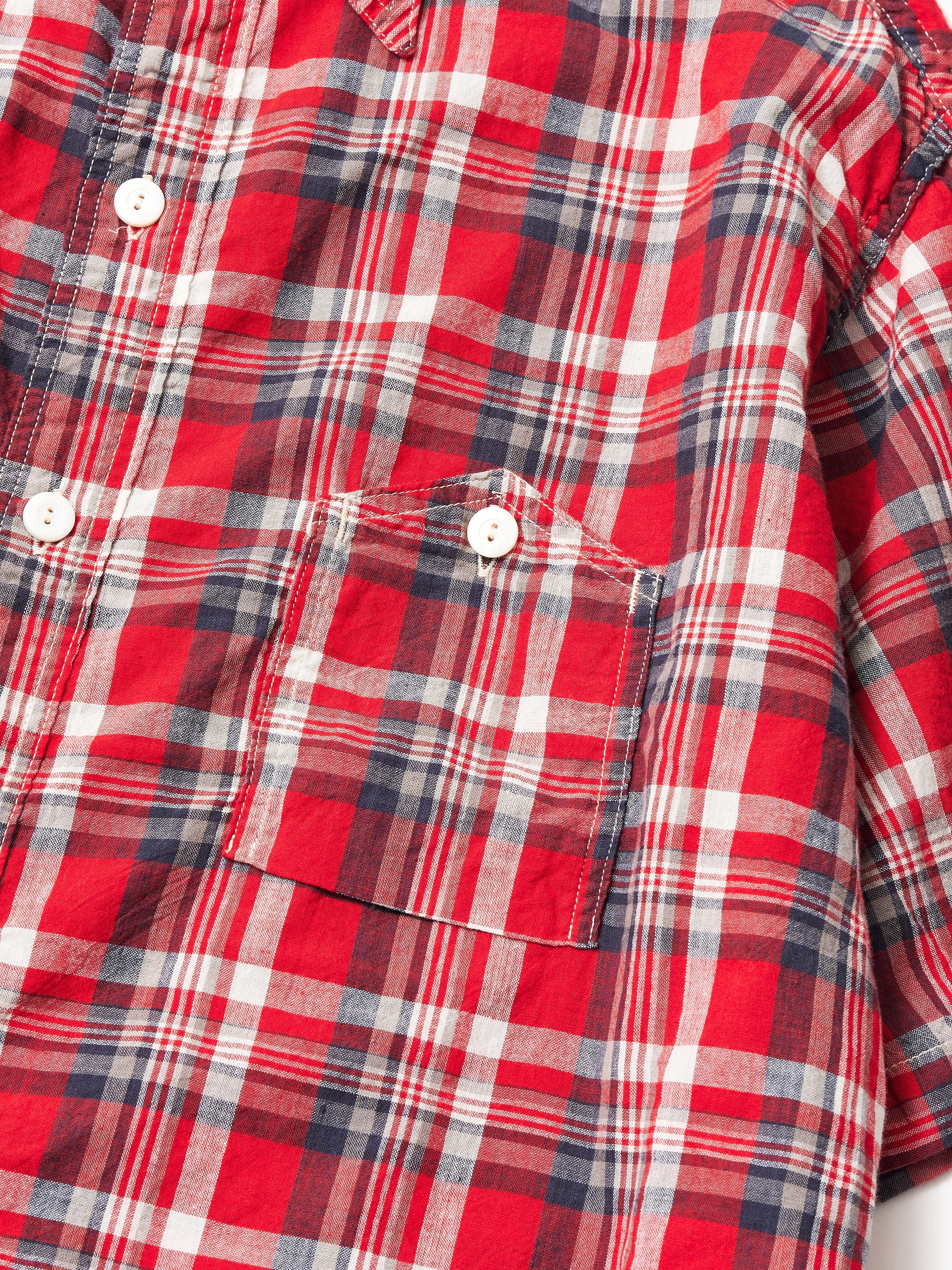 #1206S-MR No.6 Shirt S/S : madras check red_2