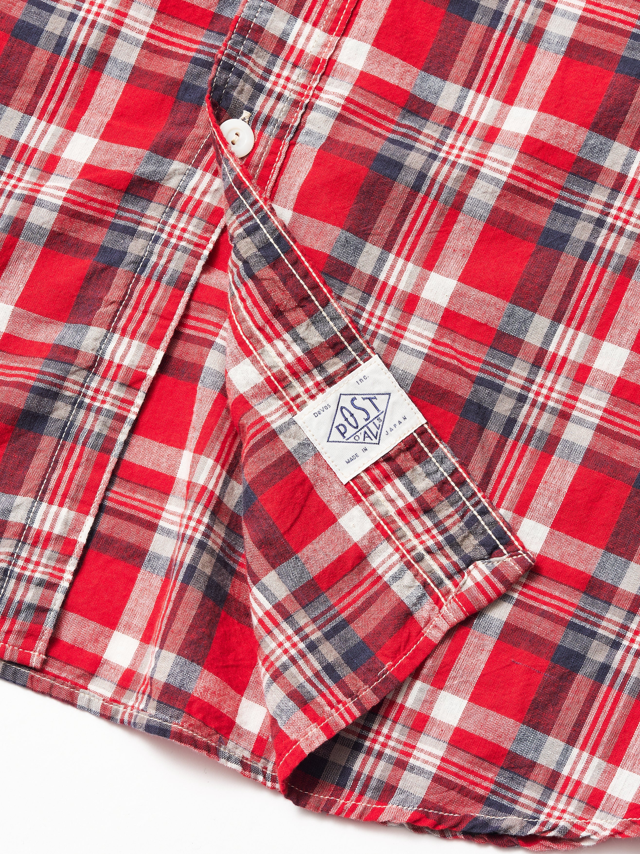 #1206S-MR No.6 Shirt S/S : madras check red_3