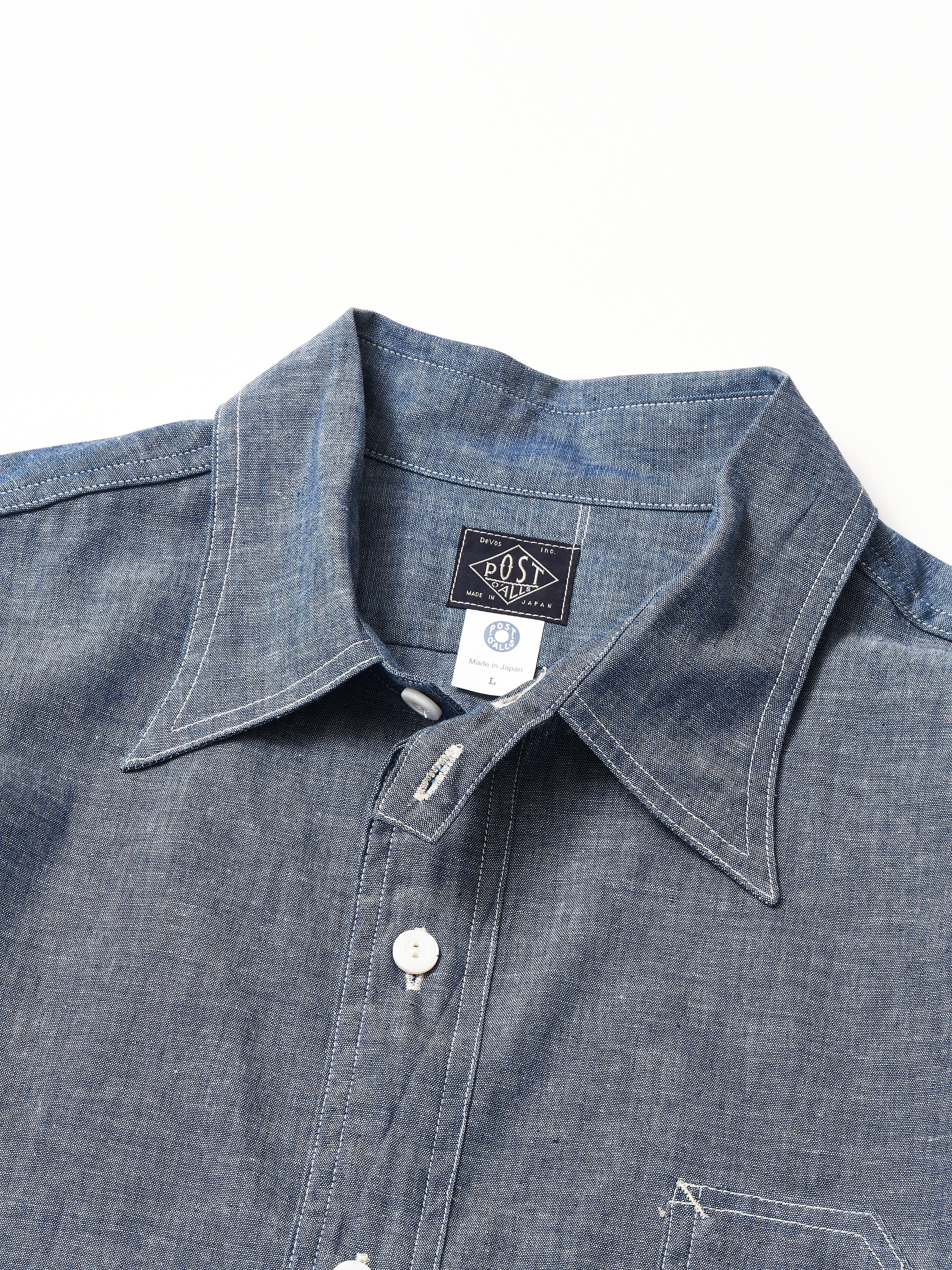 #1201S-11 No.1 Shirt S/S : chambray indigo rigid_2