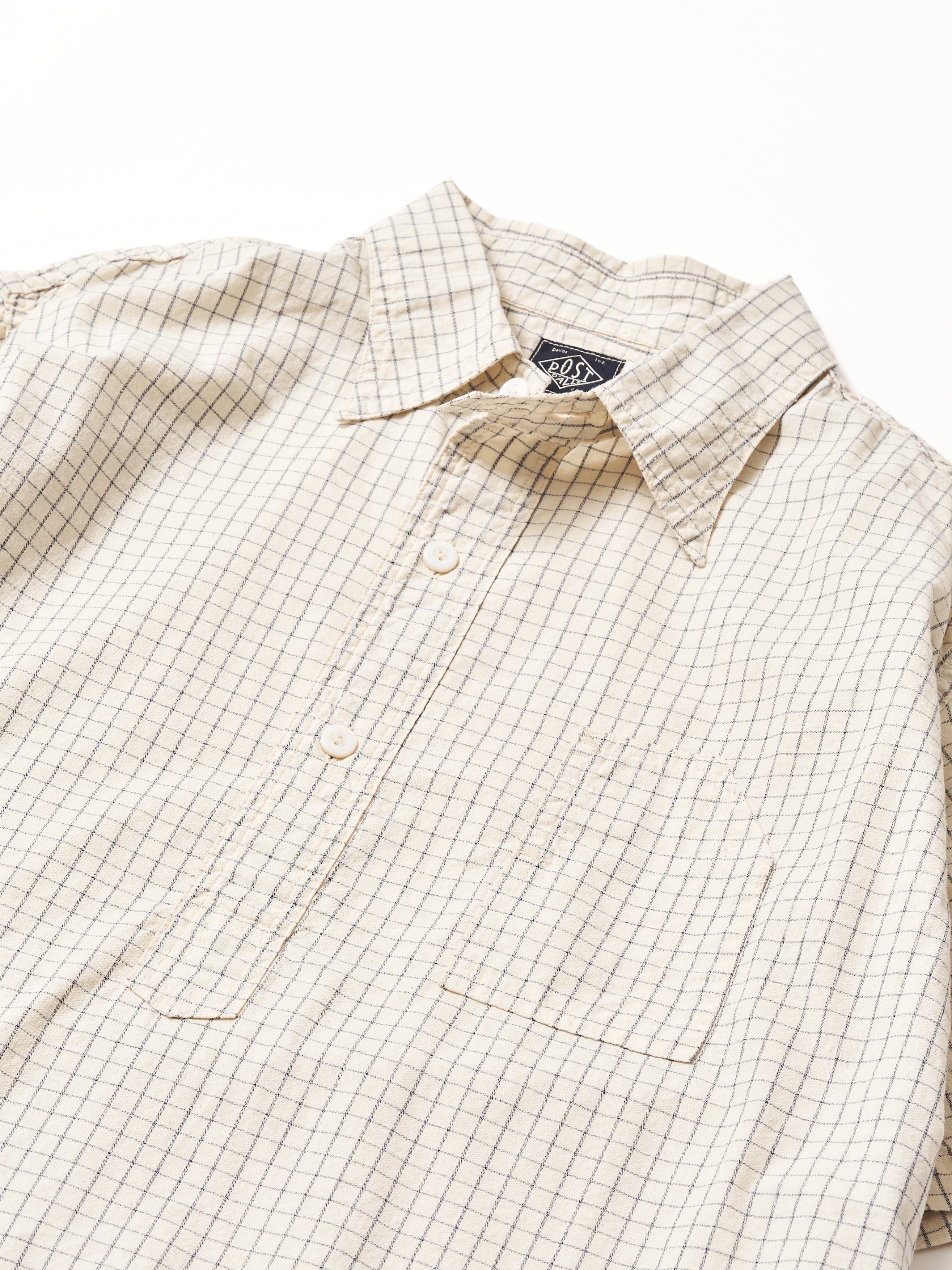 #1201S-GK No.1 Shirt S/S : graph chambray natural_2