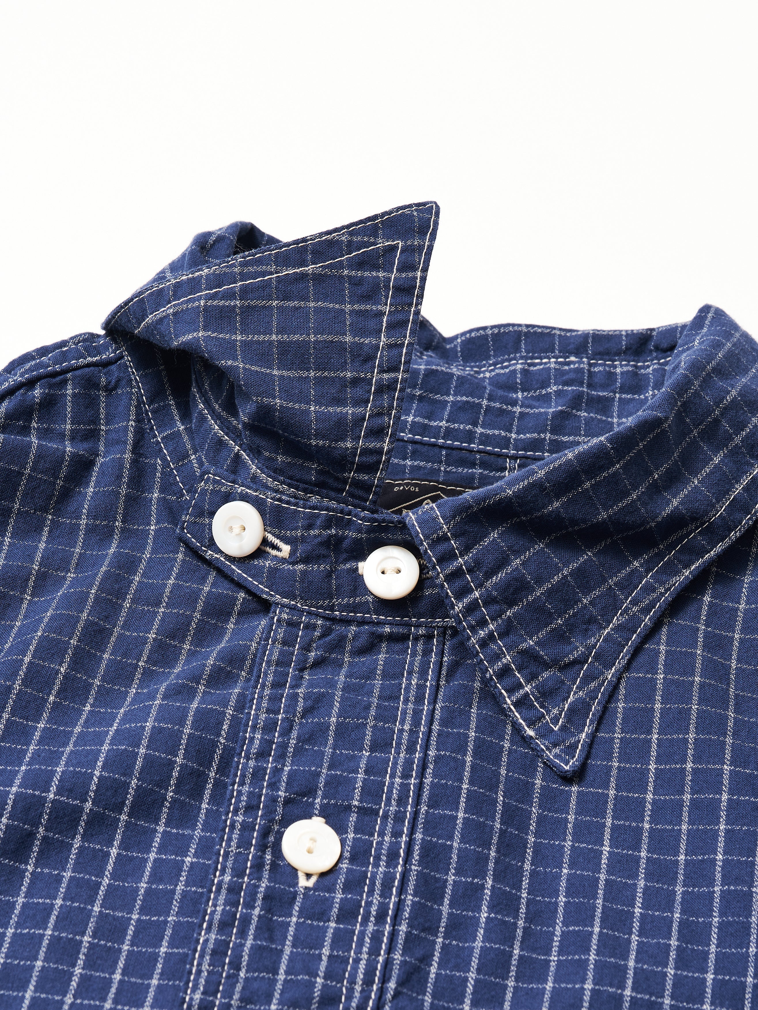 #1201S-GN No.1 Shirt S/S : graph chambray navy_4