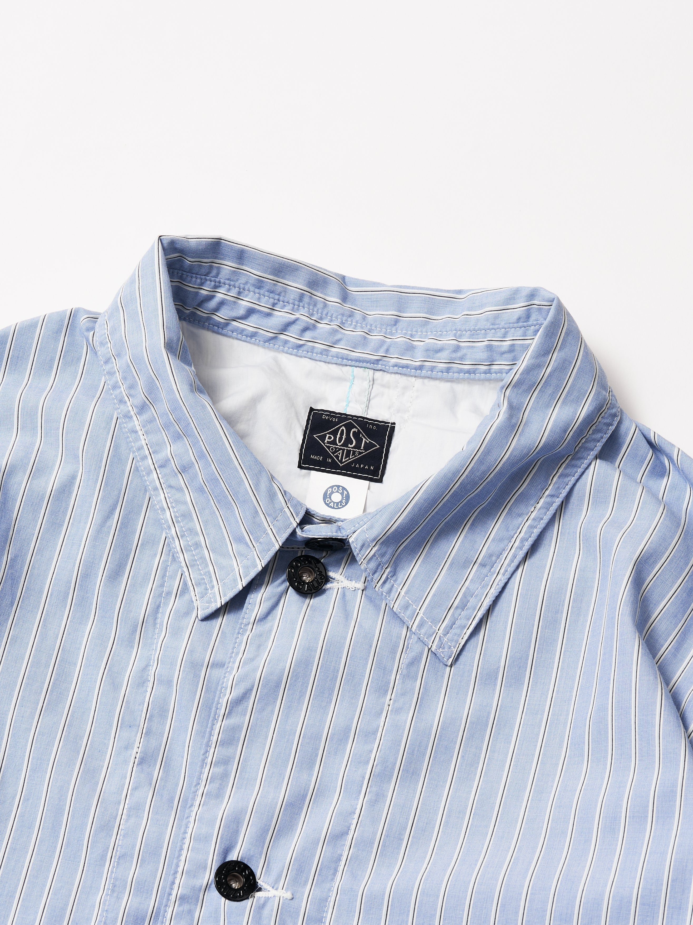 #3143-SS1 ODDBALL : stripe shirting x feather chambray blue_2