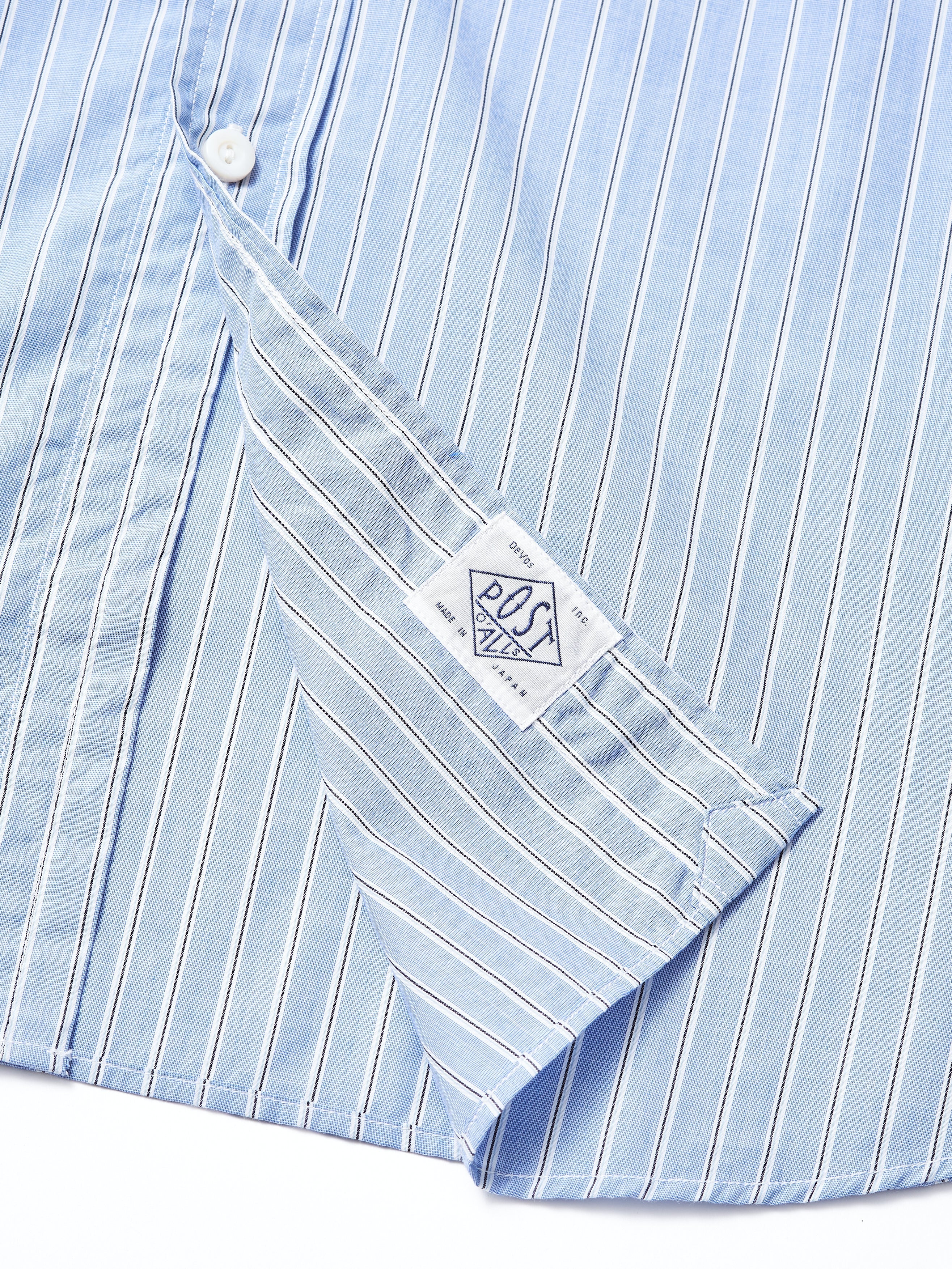 #3232B-SS1 Original Band Collar Shirt : stripe shirting blue1_3