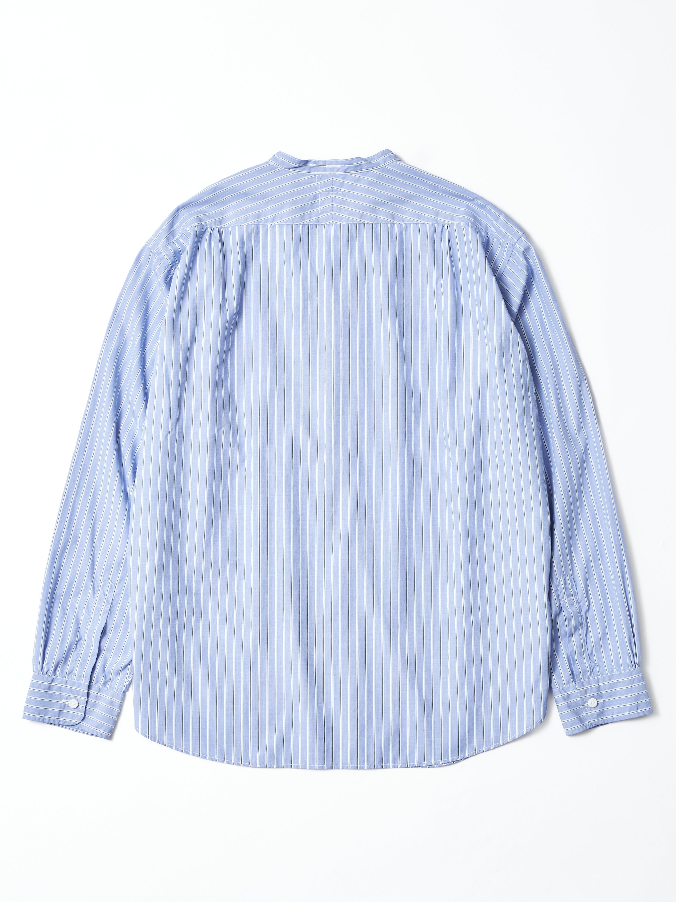 #3232B-SS1 Original Band Collar Shirt : stripe shirting blue1_5