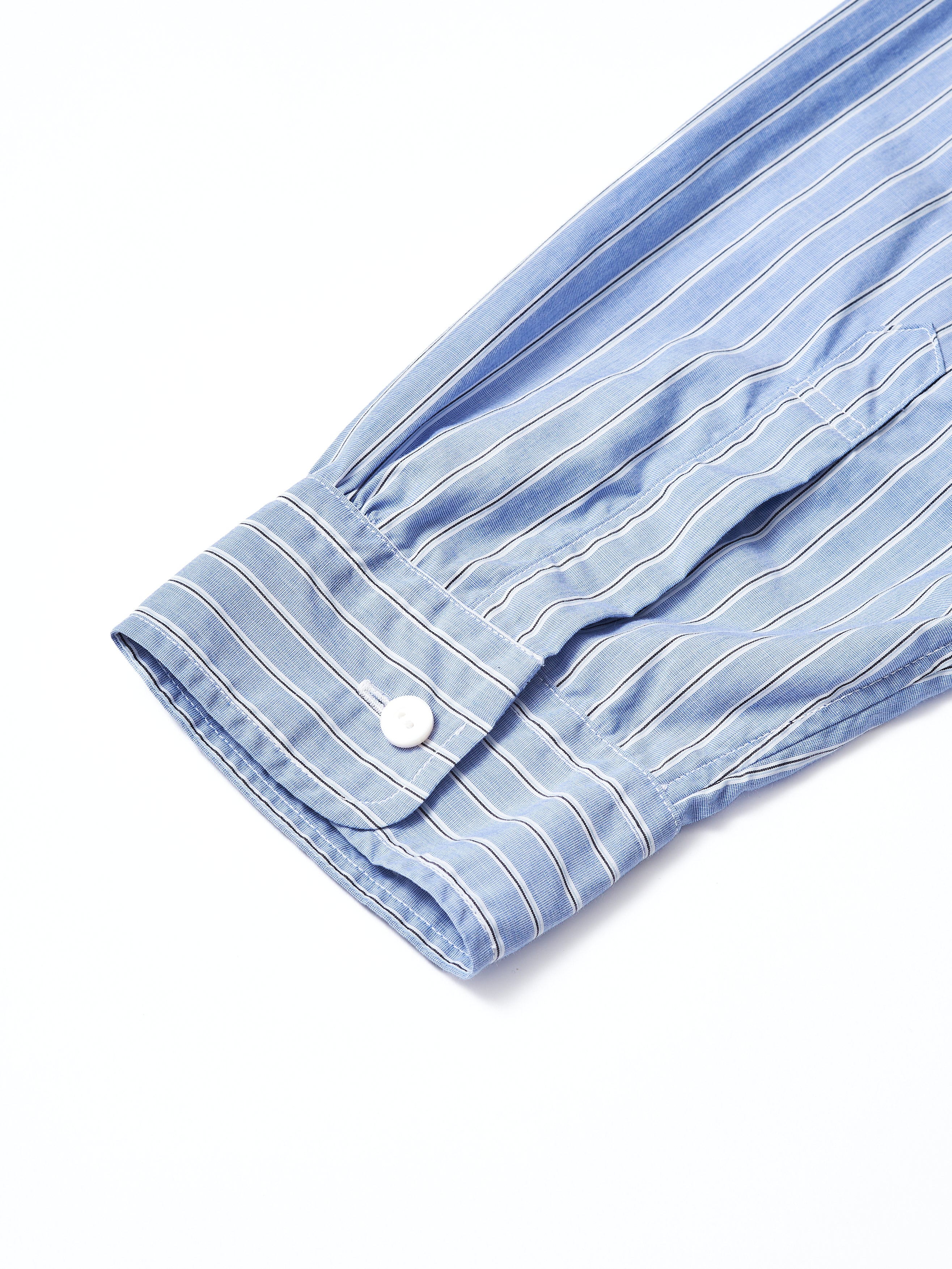 #3232B-SS1 Original Band Collar Shirt : stripe shirting blue1_6