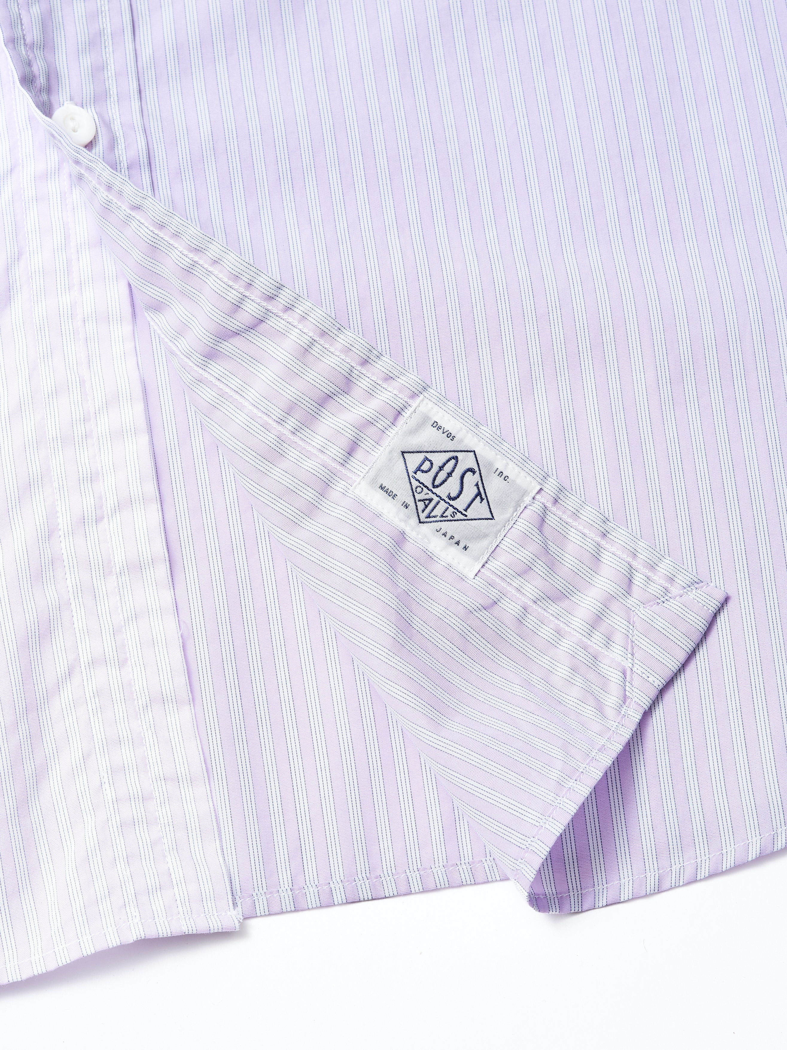 #3232B-SS2 Original Band Collar Shirt : stripe shirting purple_3