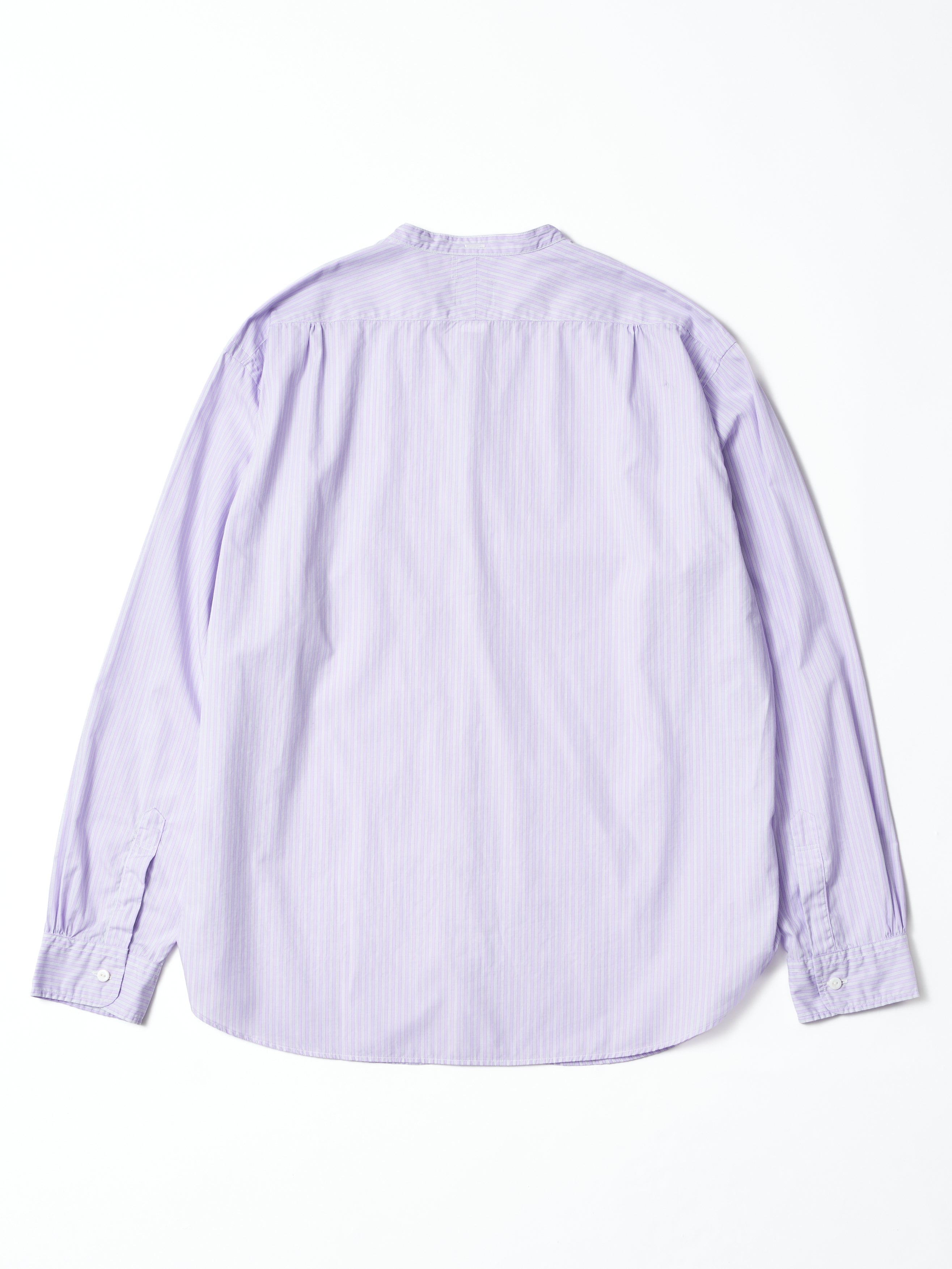 #3232B-SS2 Original Band Collar Shirt : stripe shirting purple_4