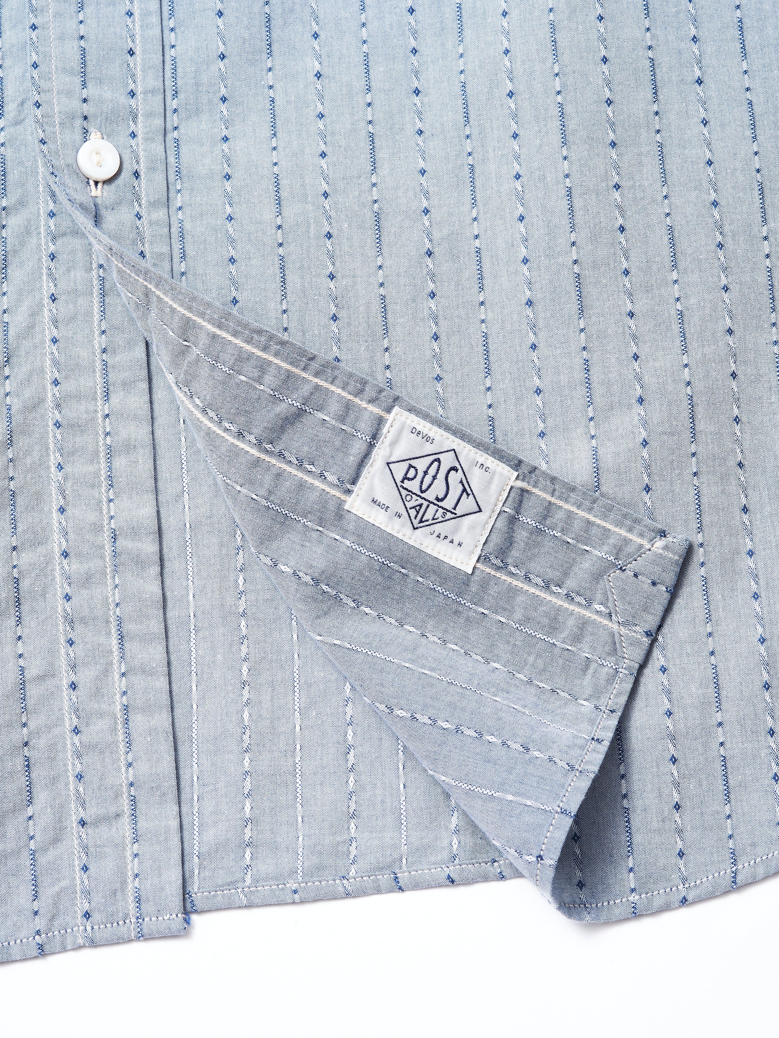 #3232B-DC1 Original Band Collar Shirt : dobby chambray indigo_3
