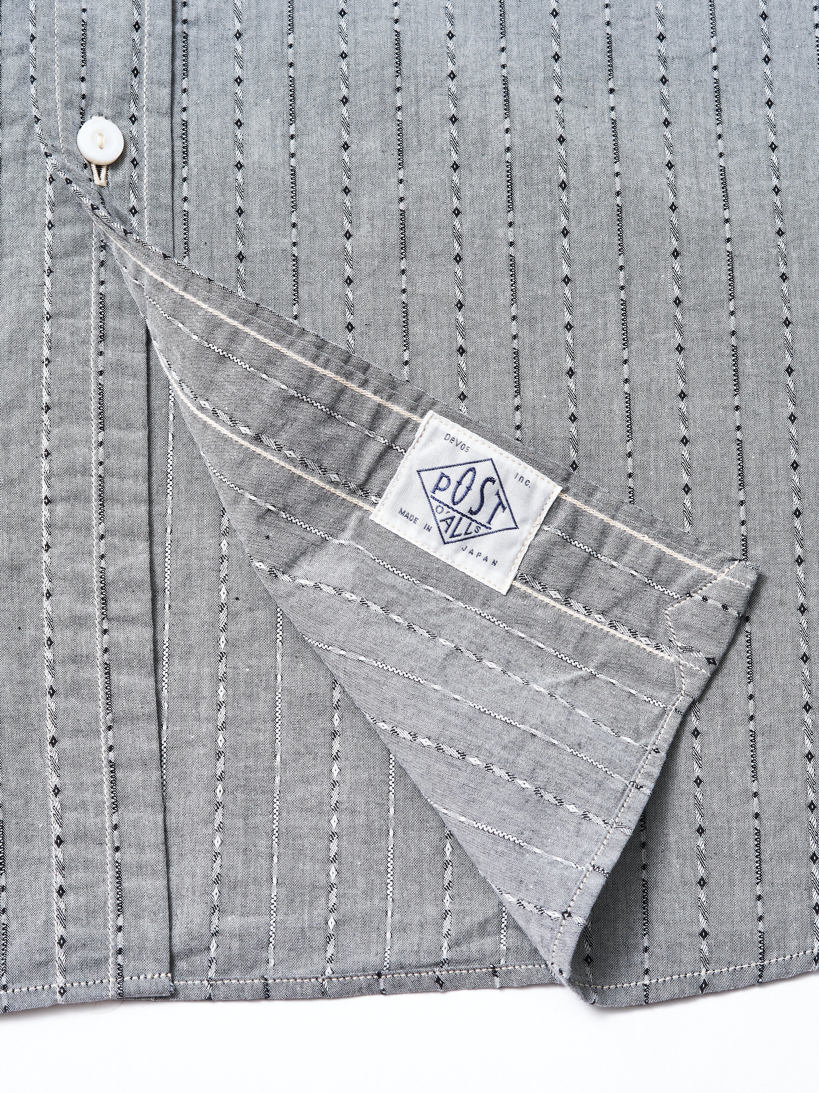 #3232B-DC2 Original Band Collar Shirt : dobby chambray grey_3