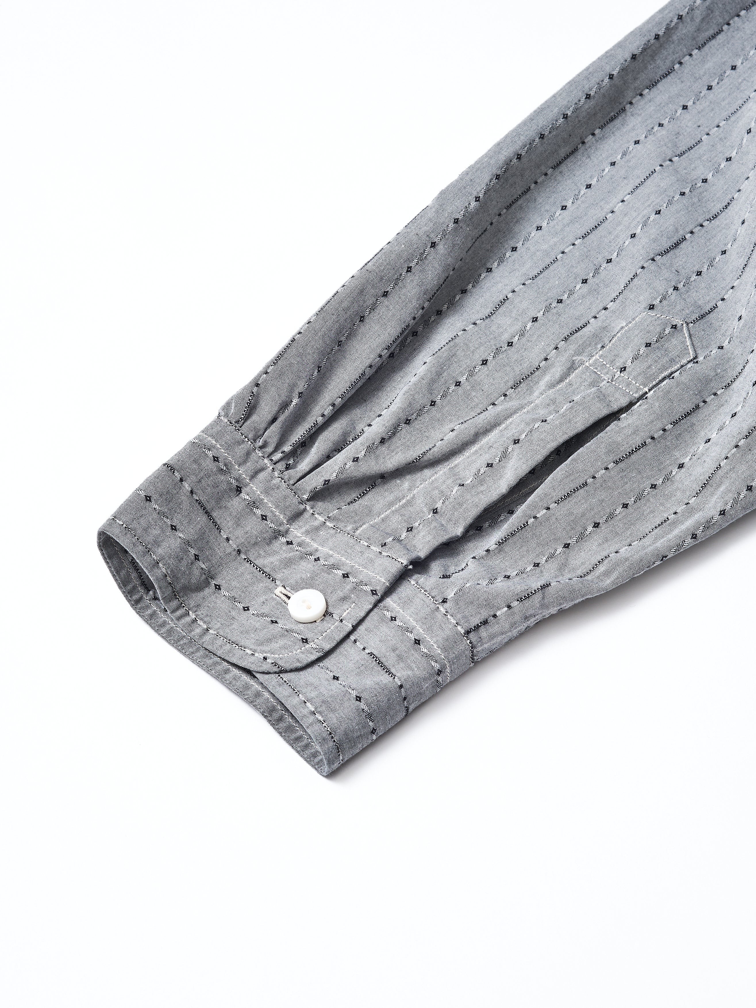 #3232B-DC2 Original Band Collar Shirt : dobby chambray grey_5