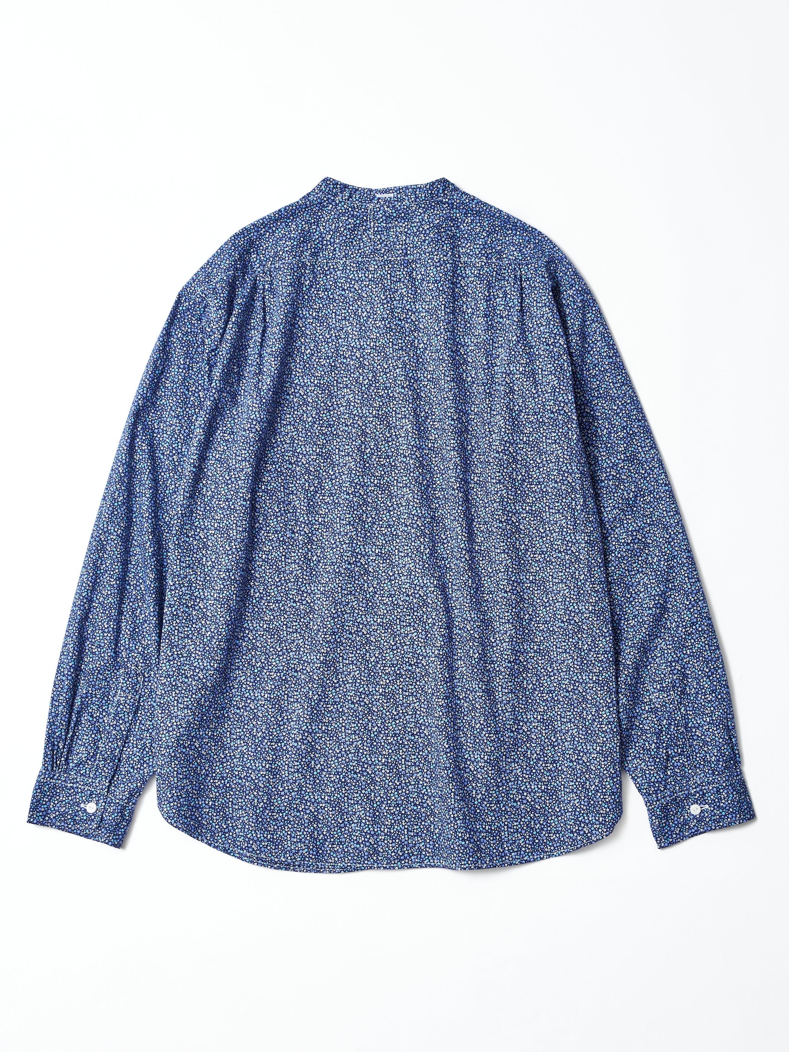 #3232B-F1 Original Band Collar Shirt : flower navy_4