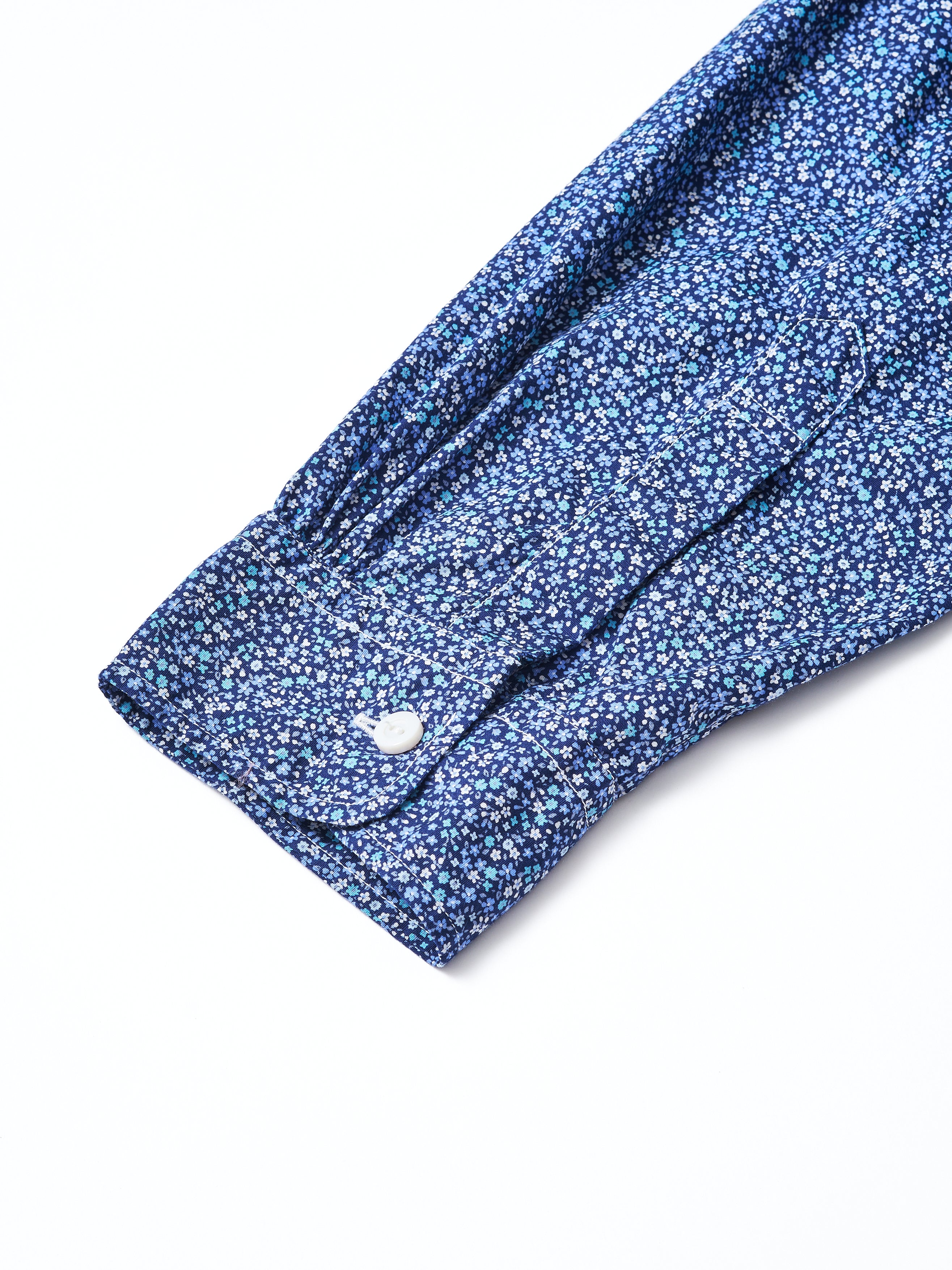 #3232B-F1 Original Band Collar Shirt : flower navy_5