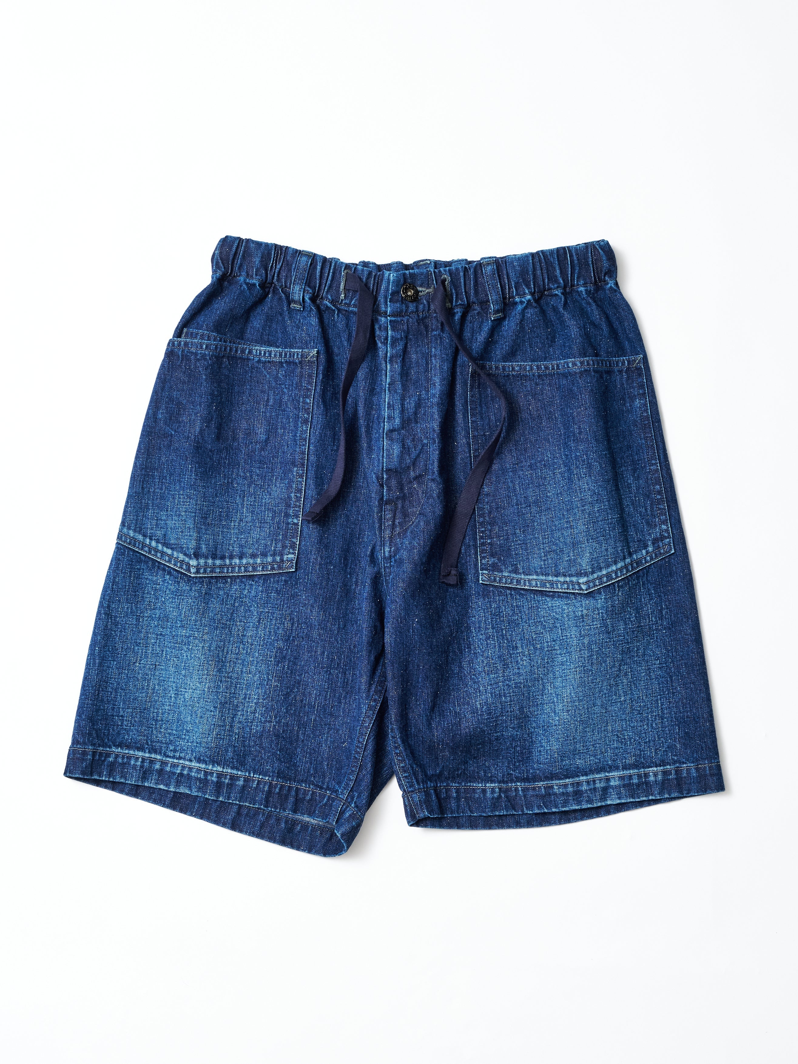 #3313S-02W E-Z ARMY-NAVY Shorts 2 : 11.5oz. Denim worn indigo_1