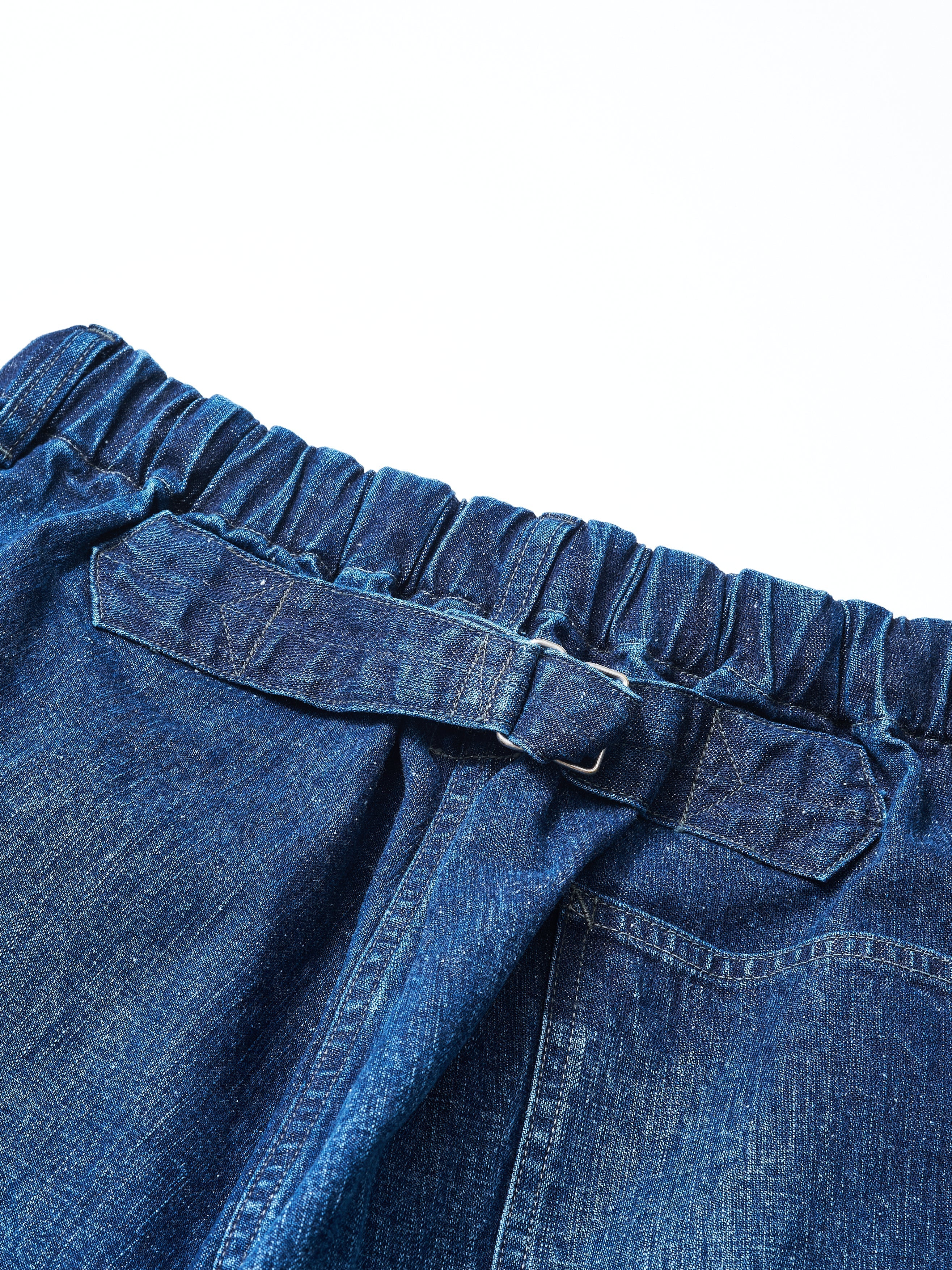 #3313S-02W E-Z ARMY-NAVY Shorts 2 : 11.5oz. Denim worn indigo_5