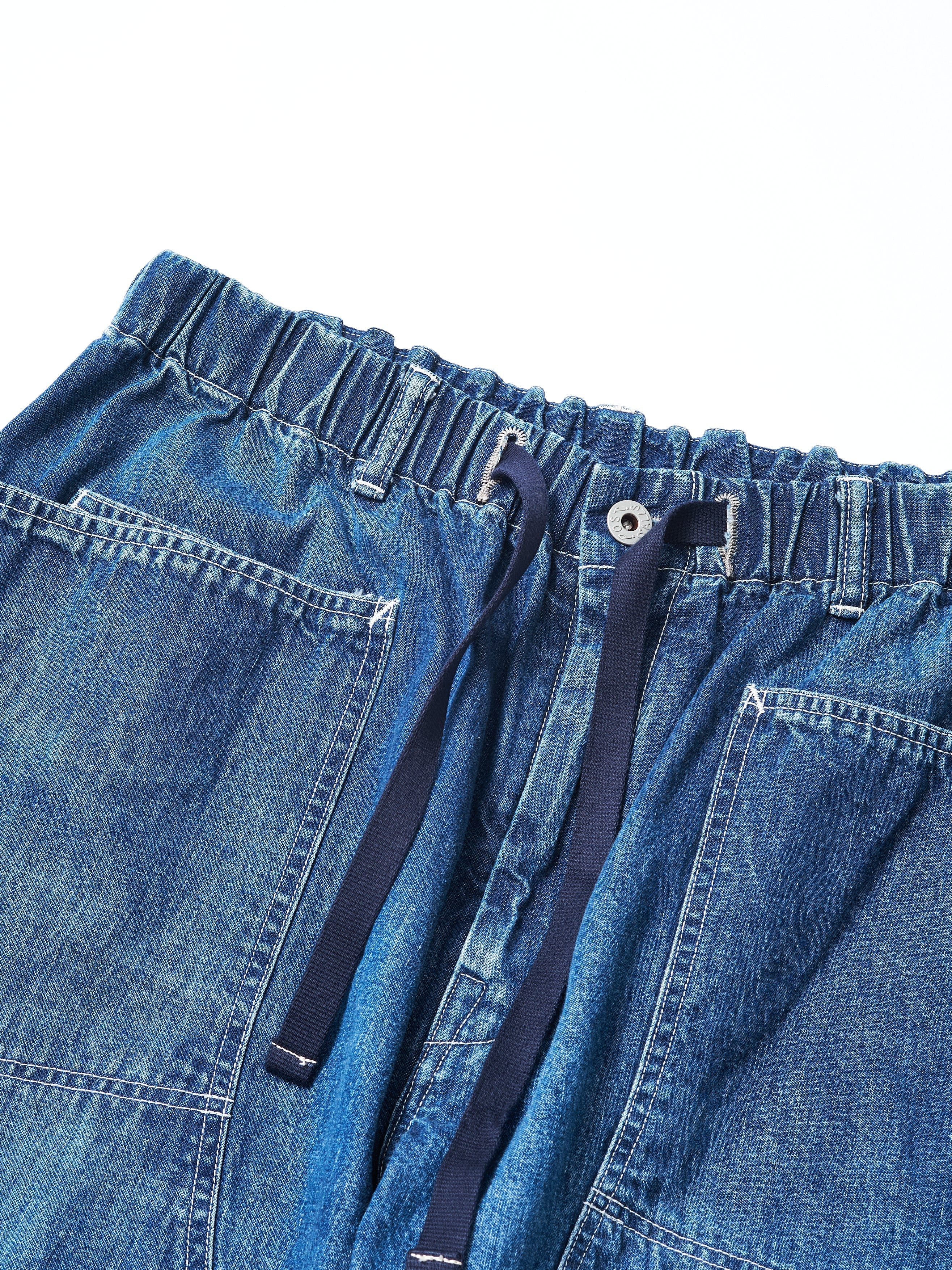 #3312S-01W E-Z DND Shorts : 10oz. Denim worn indigo_2