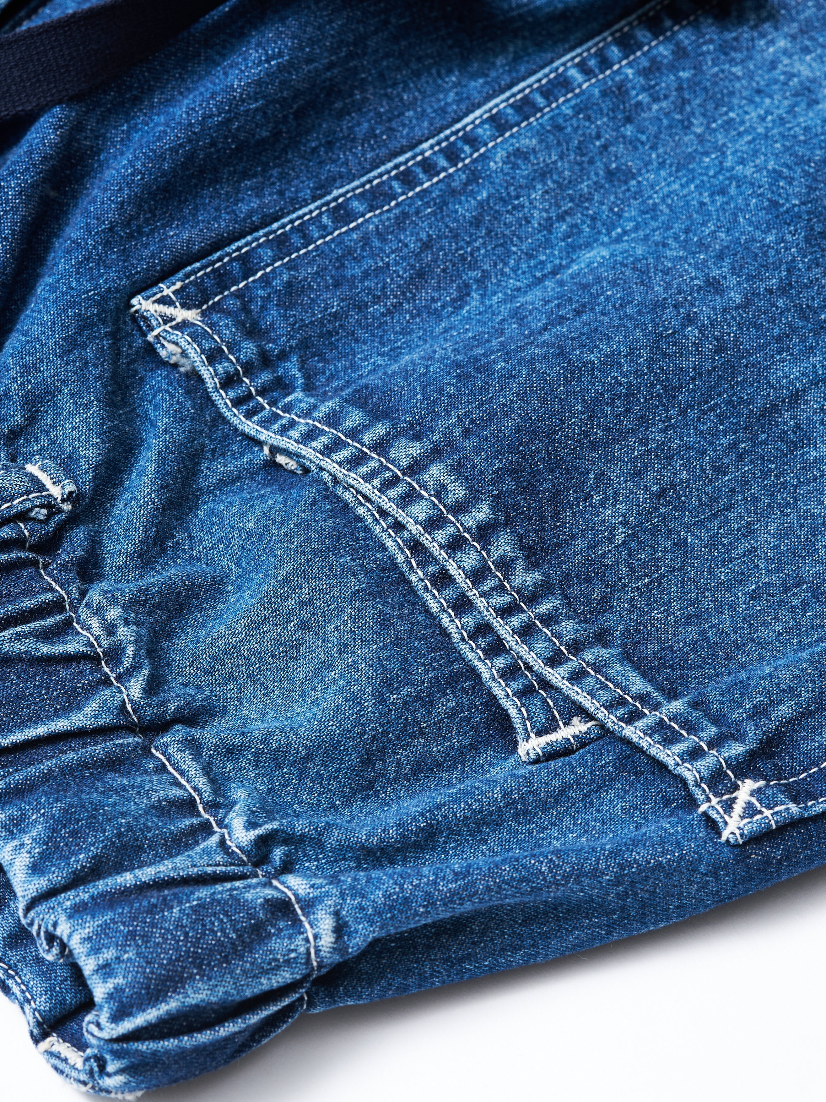 #3312S-01W E-Z DND Shorts : 10oz. Denim worn indigo_3