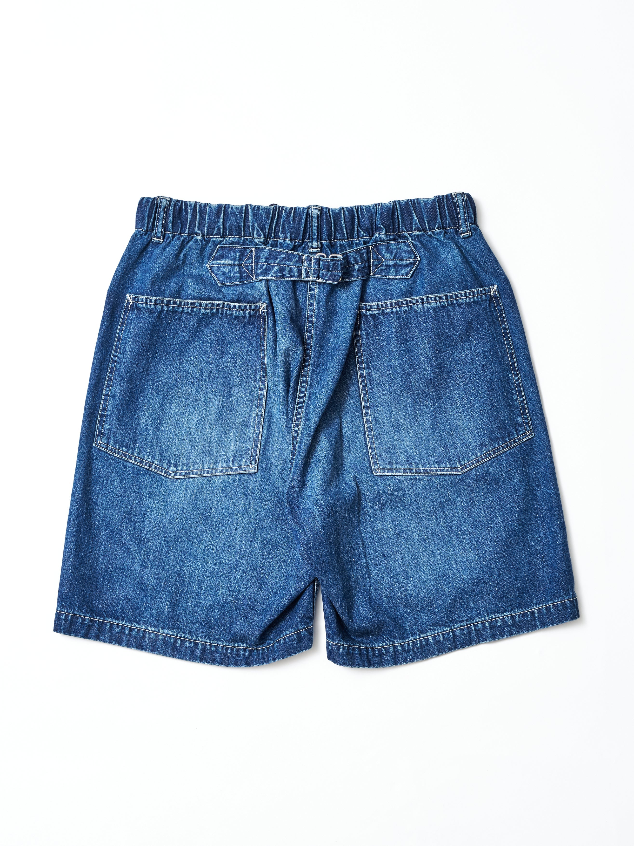 #3312S-01W E-Z DND Shorts : 10oz. Denim worn indigo_5