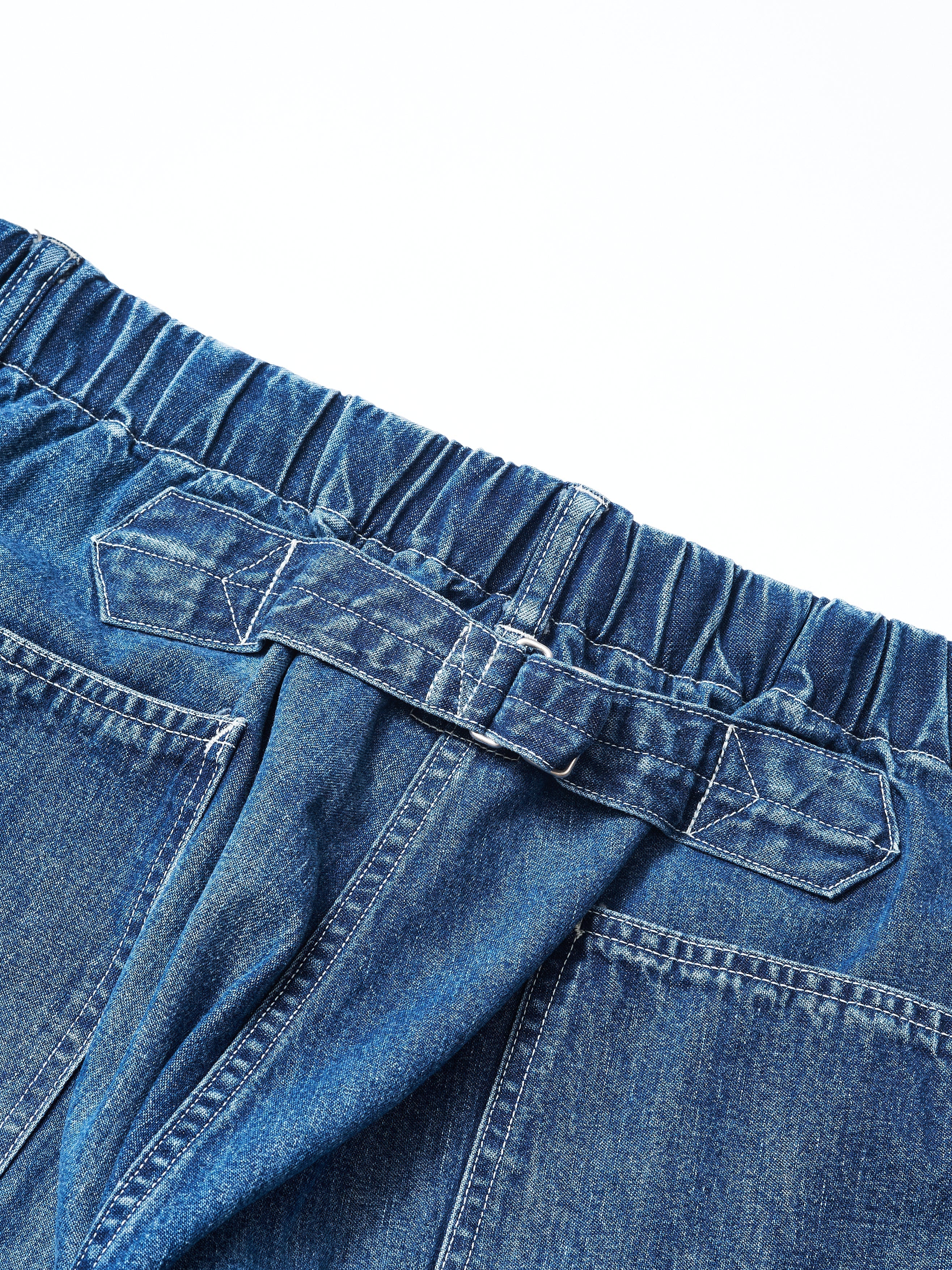 #3312S-01W E-Z DND Shorts : 10oz. Denim worn indigo_6