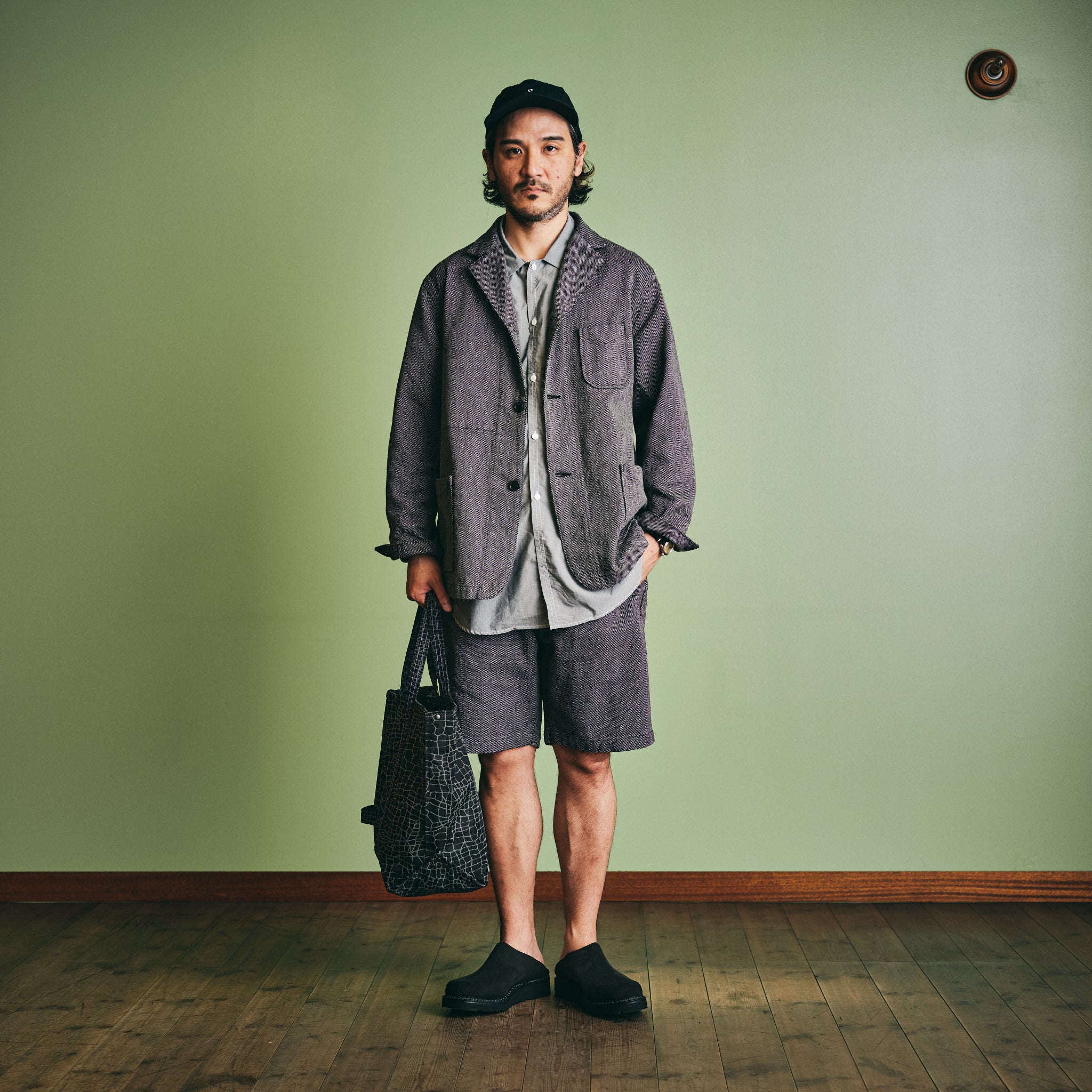 #VP1-CSL Vernacolo X Post O'Alls 2 way SABO : cow suede x leather black