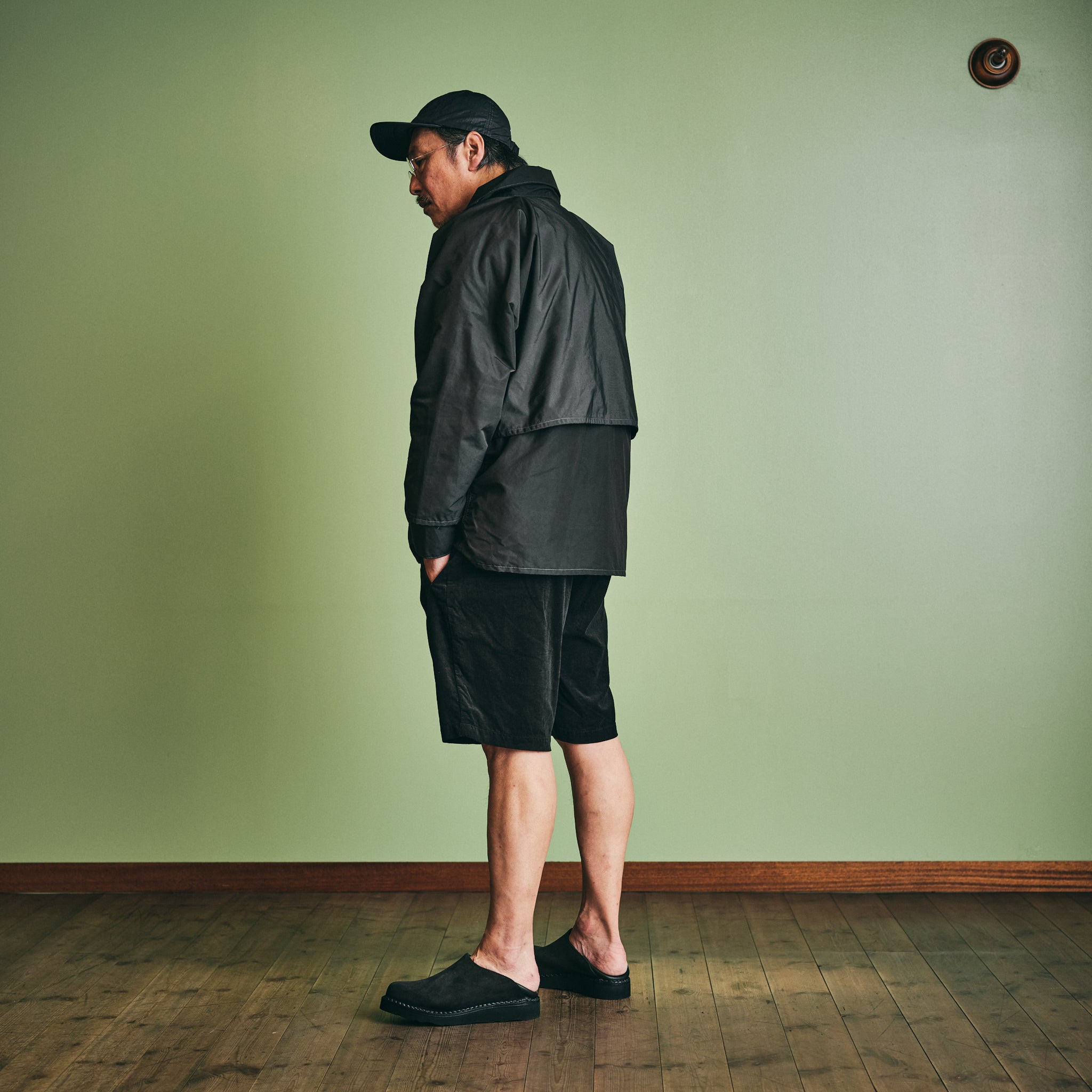 #VP1-CSL Vernacolo X Post O'Alls 2 way SABO : cow suede x leather black