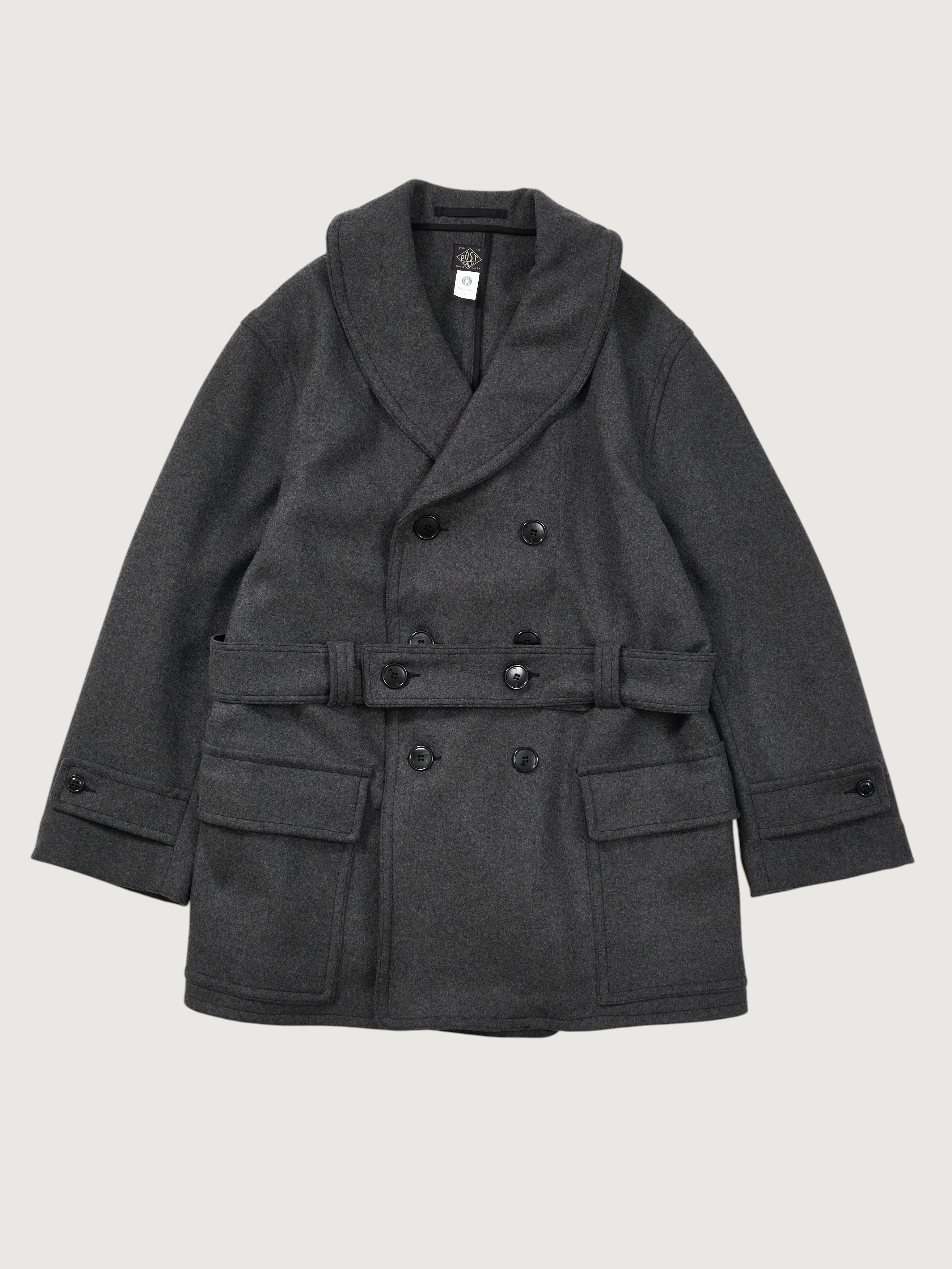 #3140-HMC POST Mack : heavy melton charcoal heather