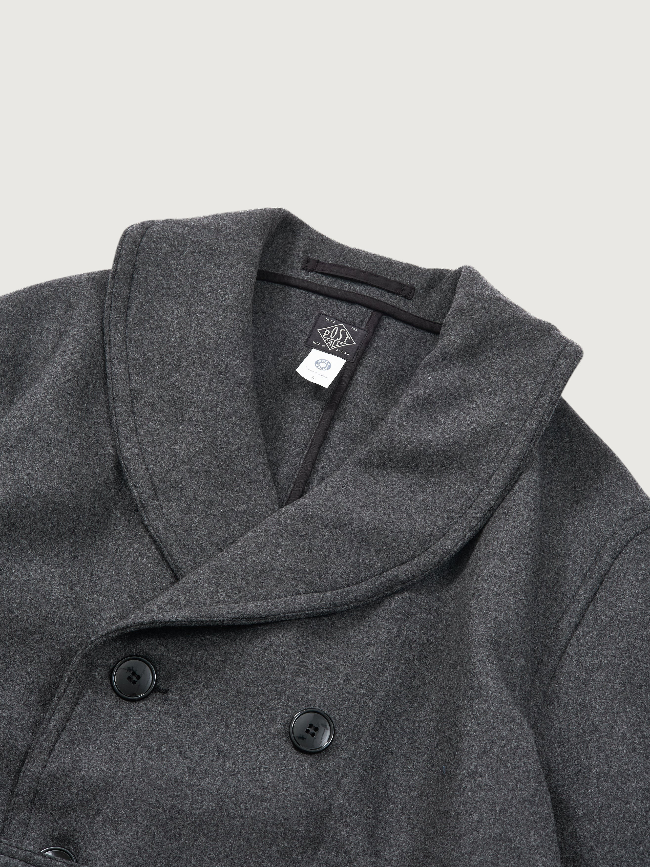 #3140-HMC POST Mack : heavy melton charcoal heather