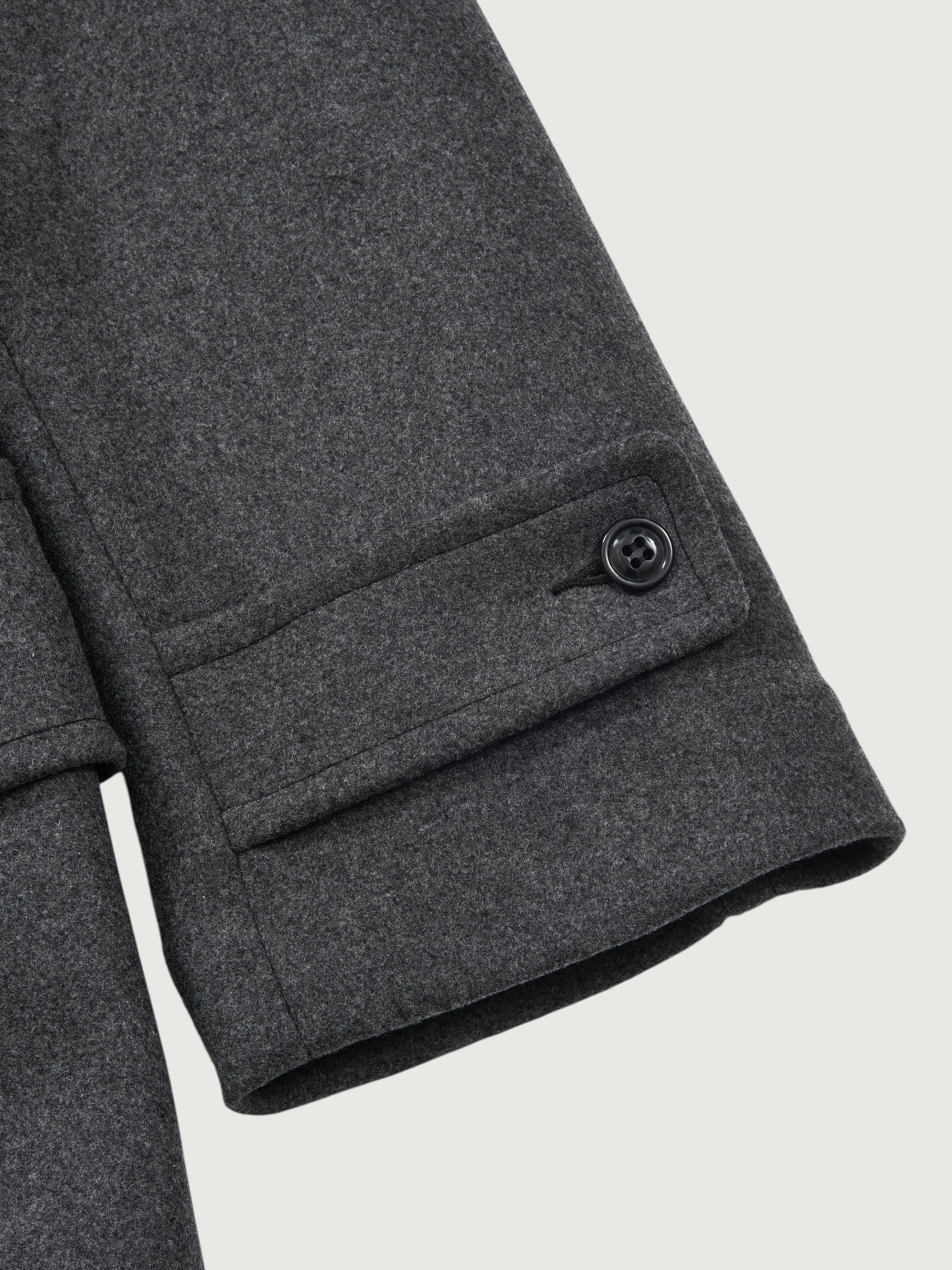 #3140-HMC POST Mack : heavy melton charcoal heather