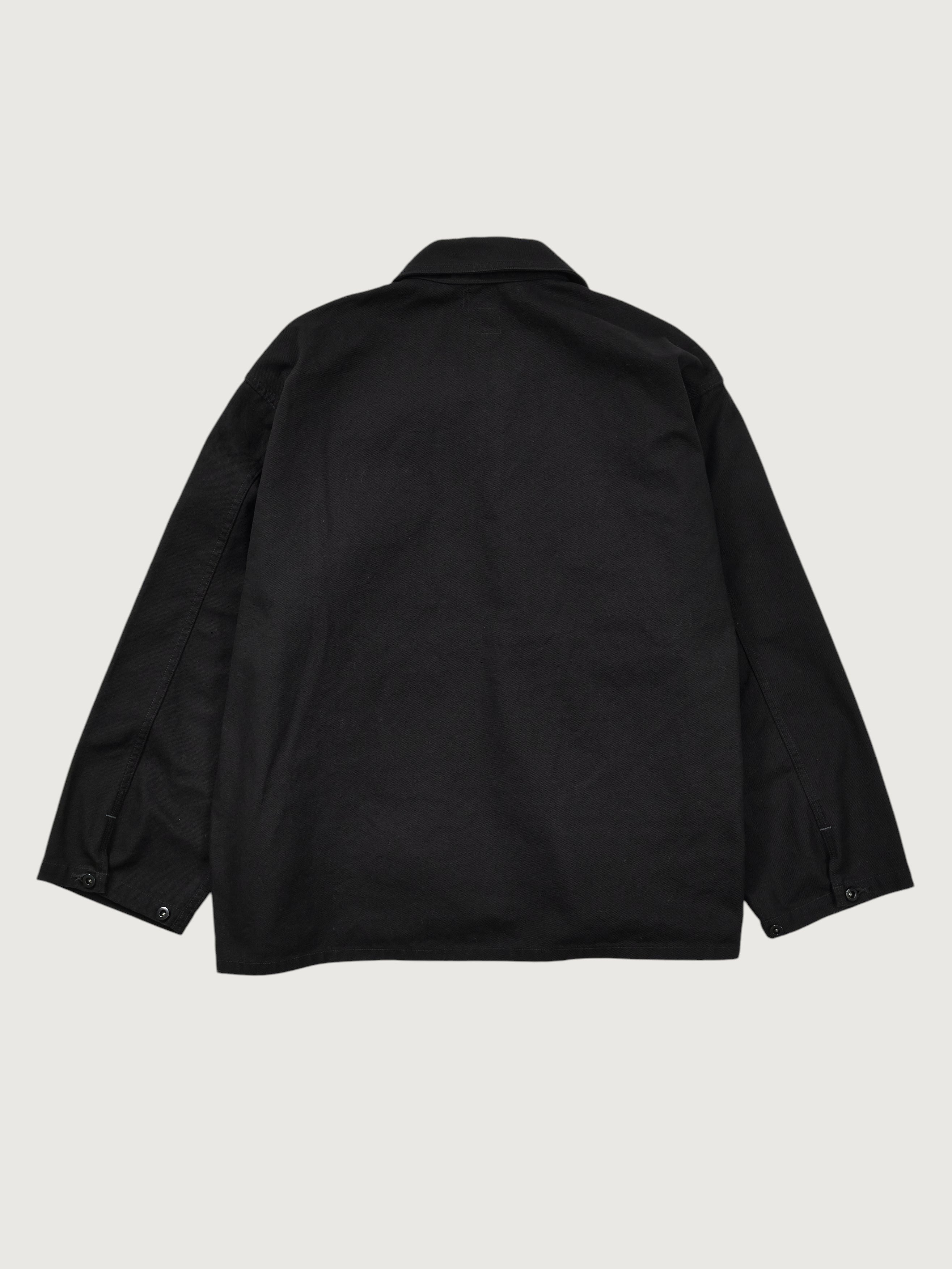 #1204-CSB ARMY Shirt : cotton serge black