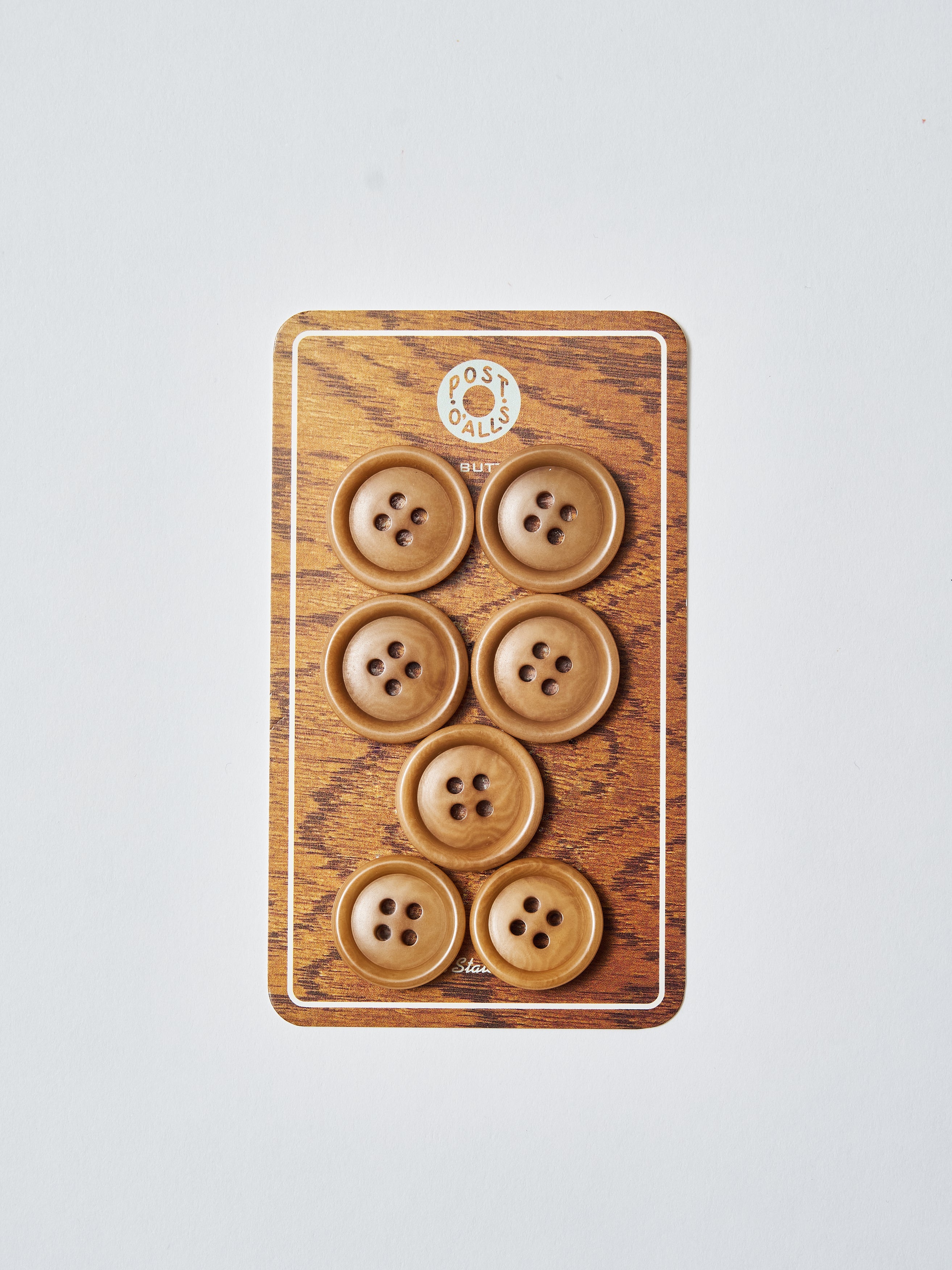 Post O'Alls : Button Set (natural / black/ brown) 7 pieces(19.5mmx5 17.5mmx2)