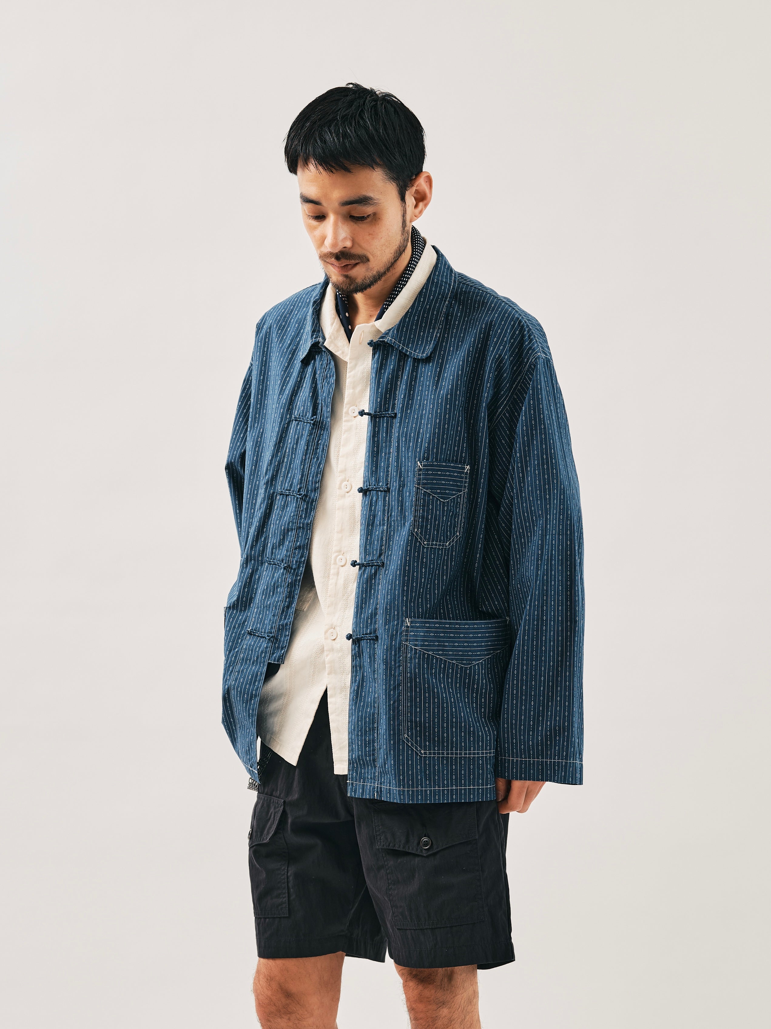 #3107B-2 POST chinois : vintage calico navy