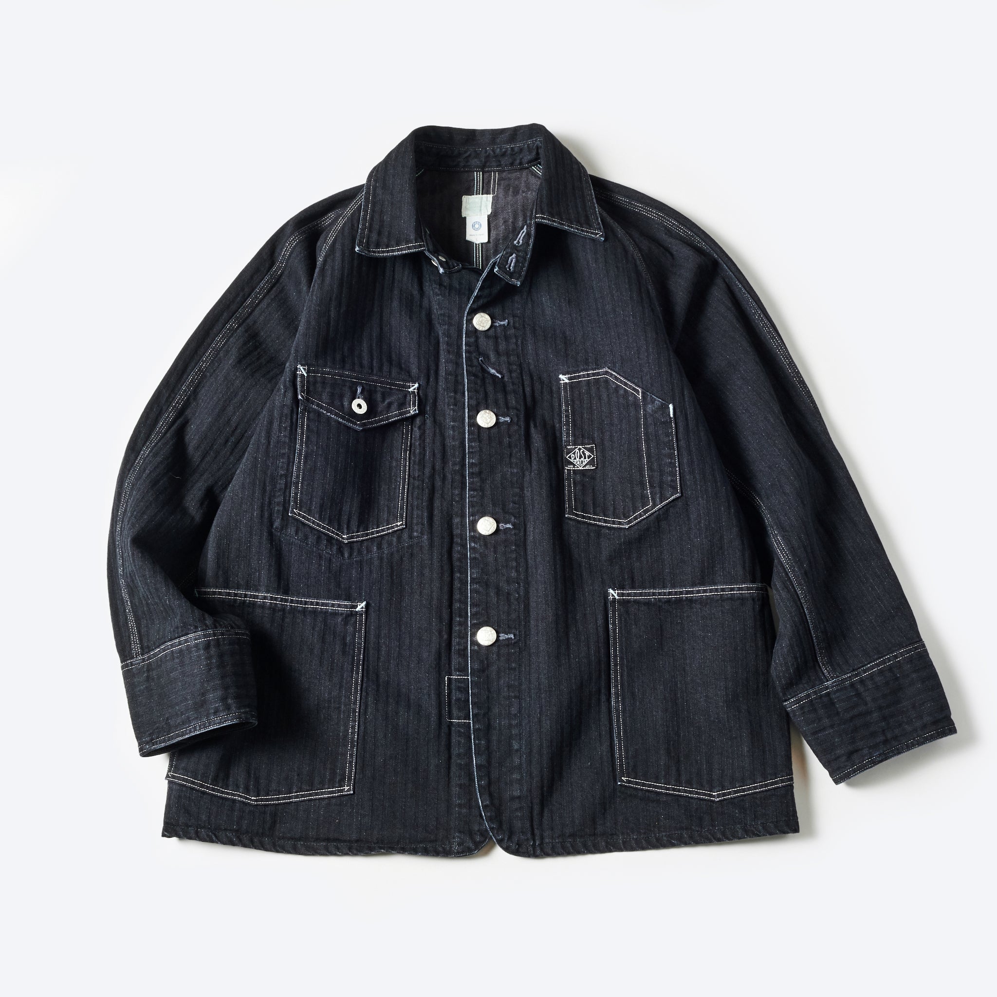 #1102-HBB Engineers' Jacket : herringbone denim black