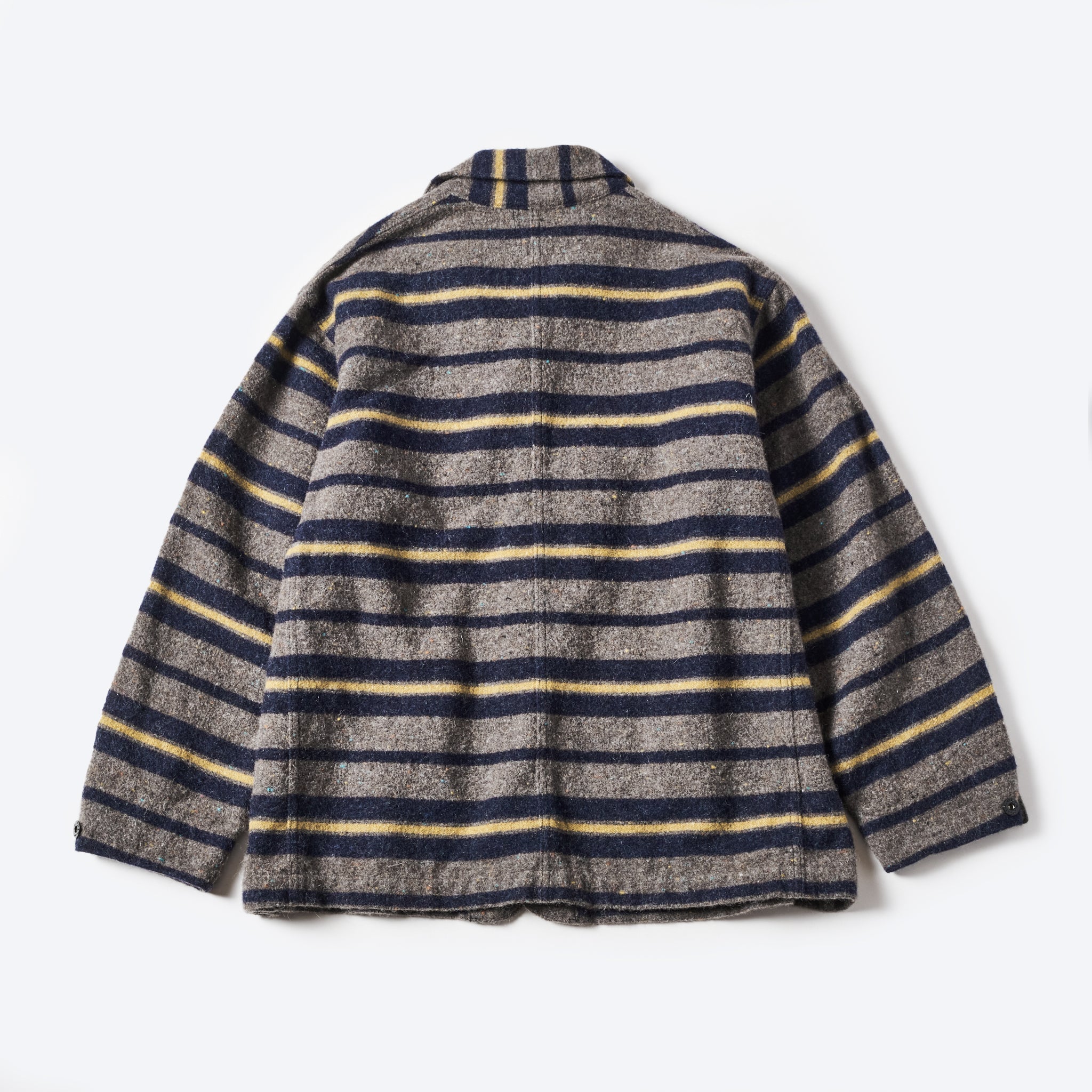 #1103-TWN Polarfleece Jacket (trashed wool version) : trashed wool navy stripe