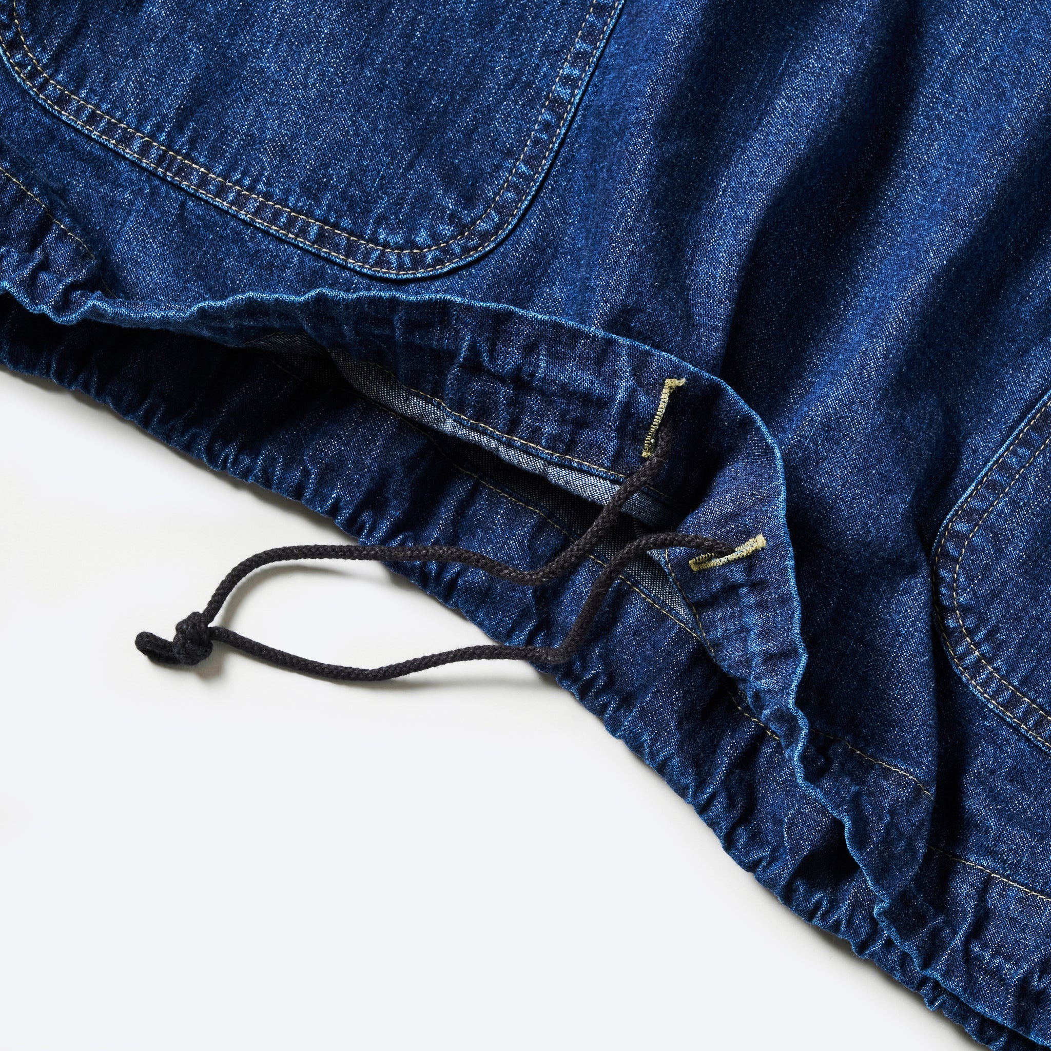#1105-8DI NAVY Parka : blue denim w/OD-yellow stitch indigo