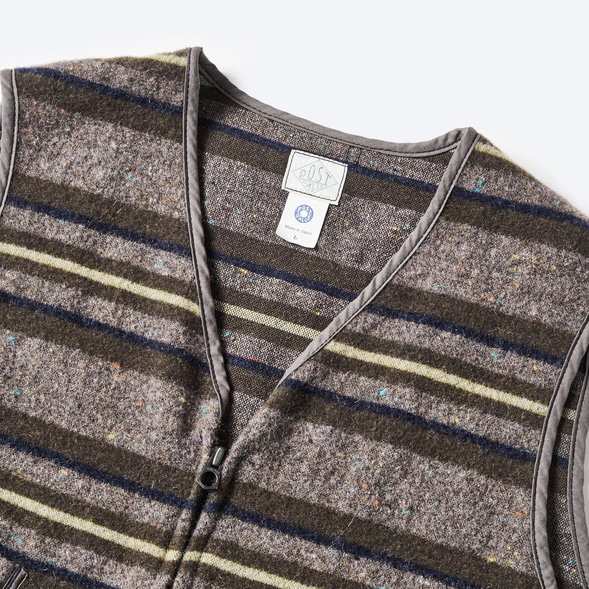 #1502-TWG Fleece Vest (trashed wool version) : trashed wool green stripe