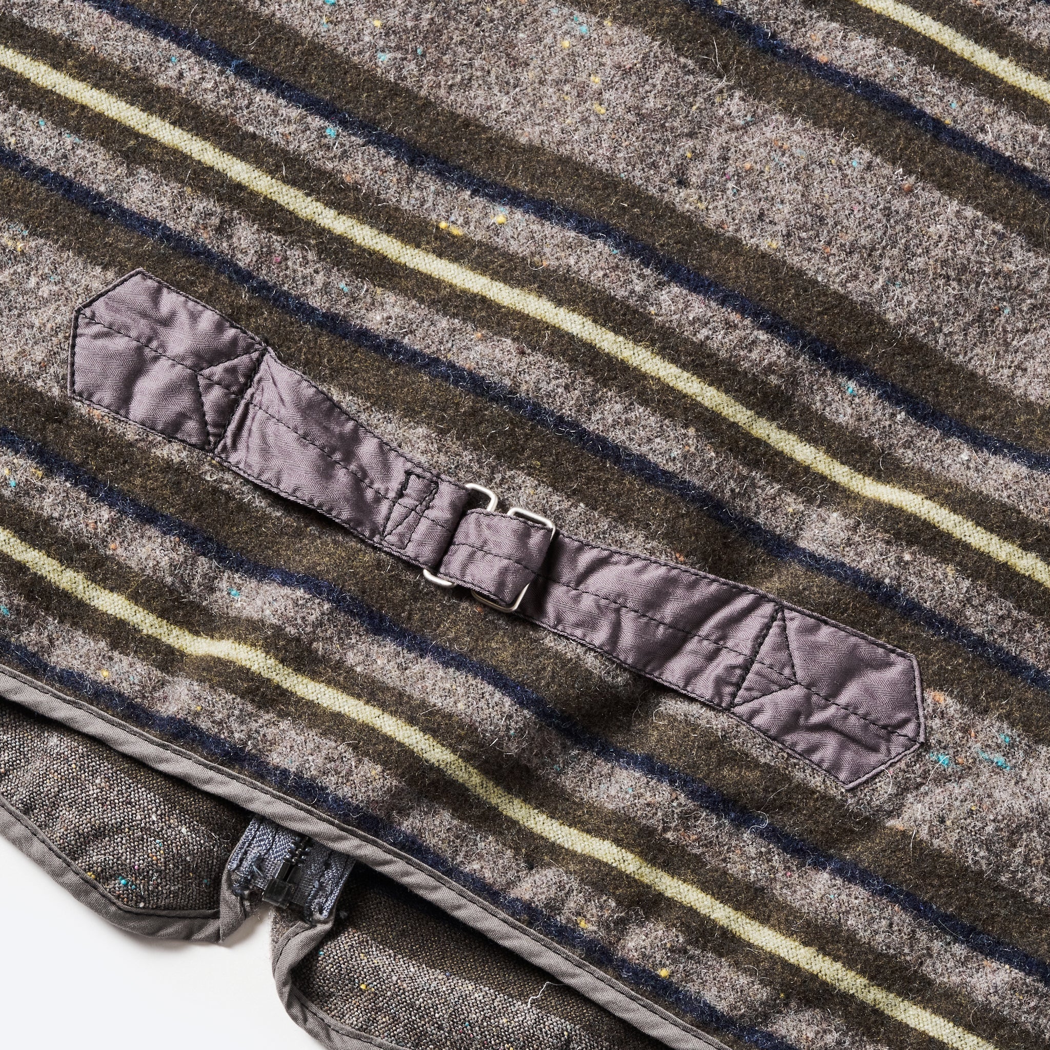#1502-TWG Fleece Vest (trashed wool version) : trashed wool green stripe
