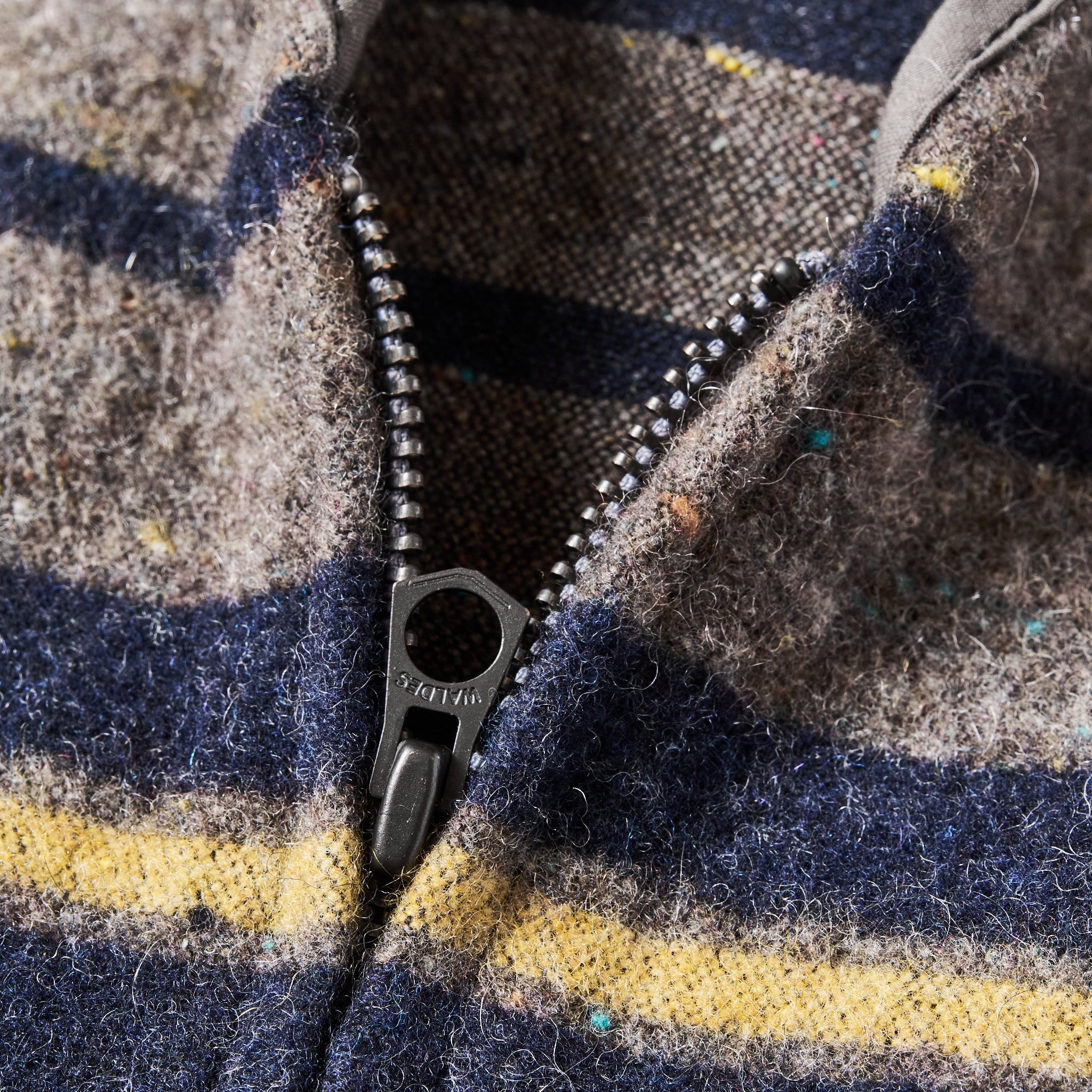 #1502-TWN Fleece Vest (trashed wool version) : trashed wool navy stripe