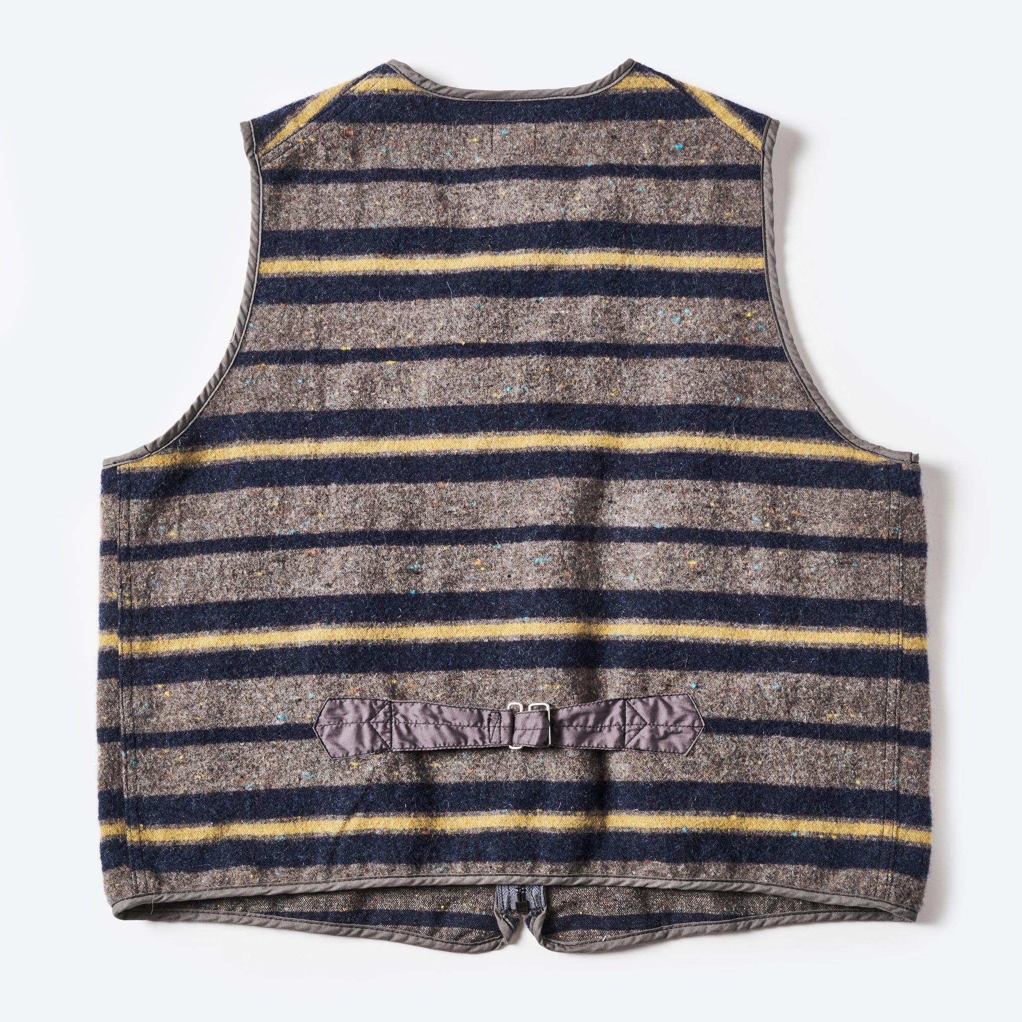 #1502-TWN Fleece Vest (trashed wool version) : trashed wool navy stripe