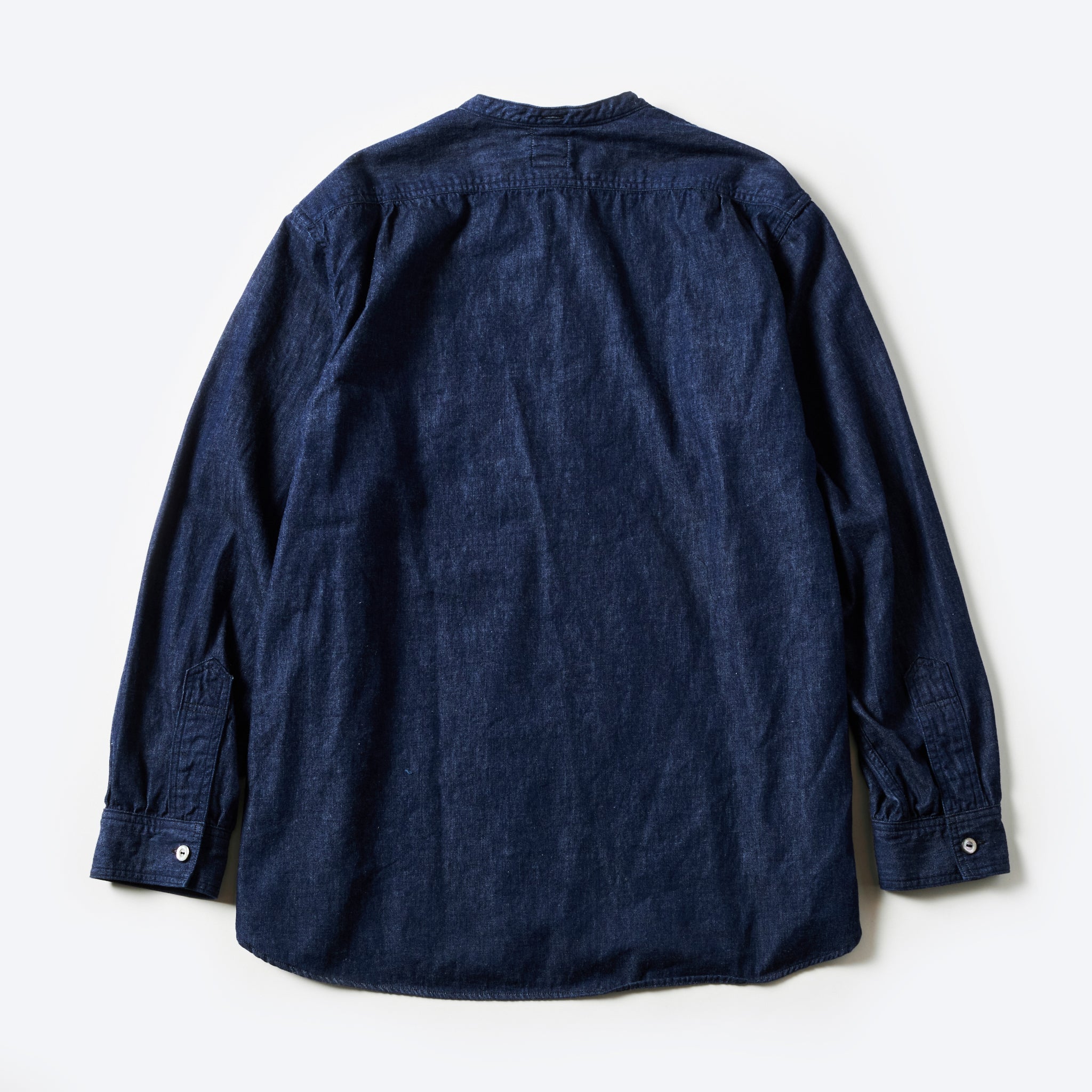 #1203-LDI Band Collar Shirt : light denim indigo