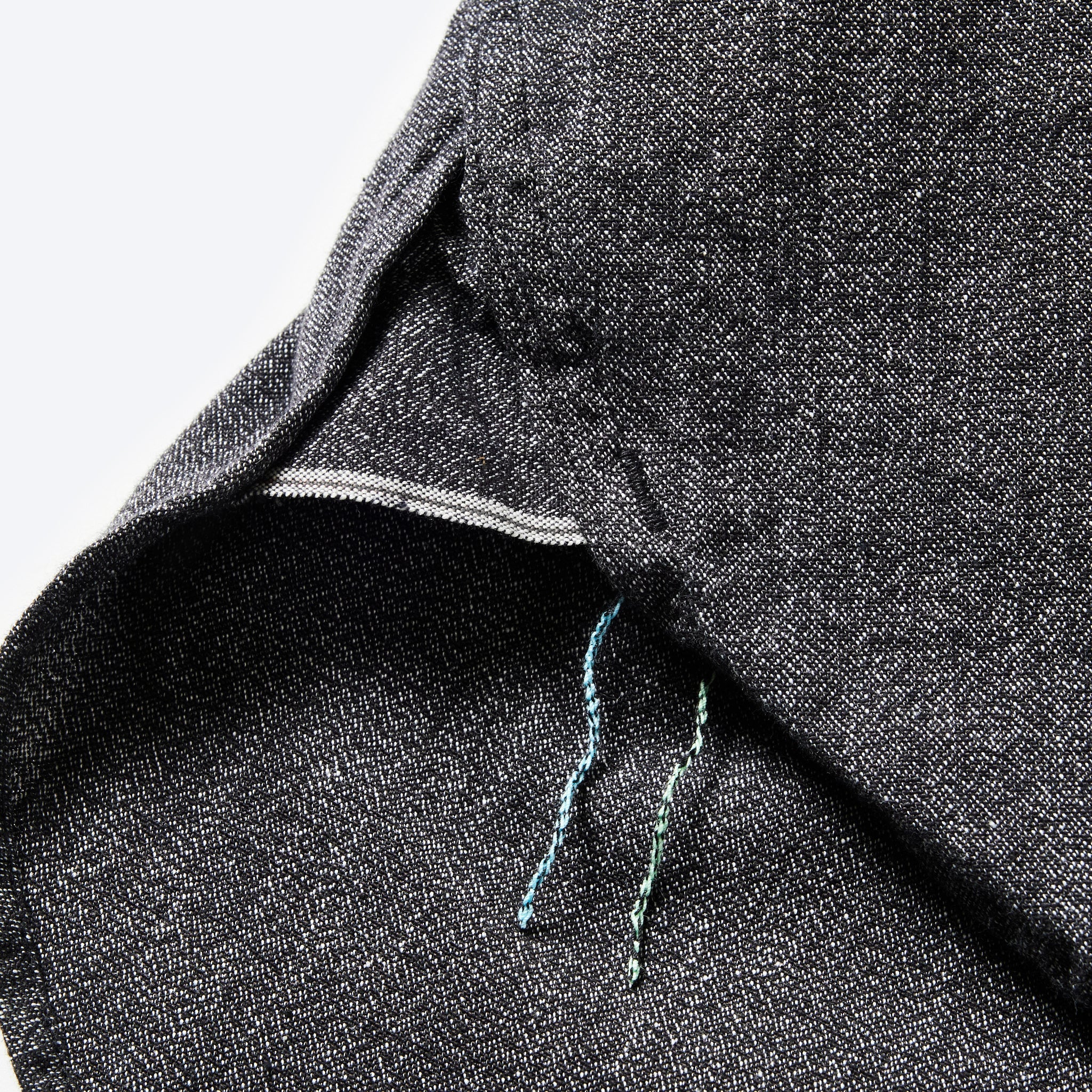 #1203-GC Band Collar Shirt : grey covert salt & pepper
