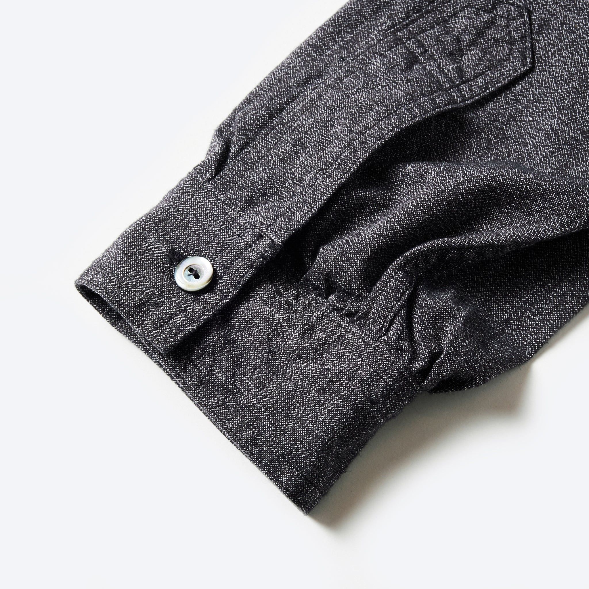 #1203-GC Band Collar Shirt : grey covert salt & pepper