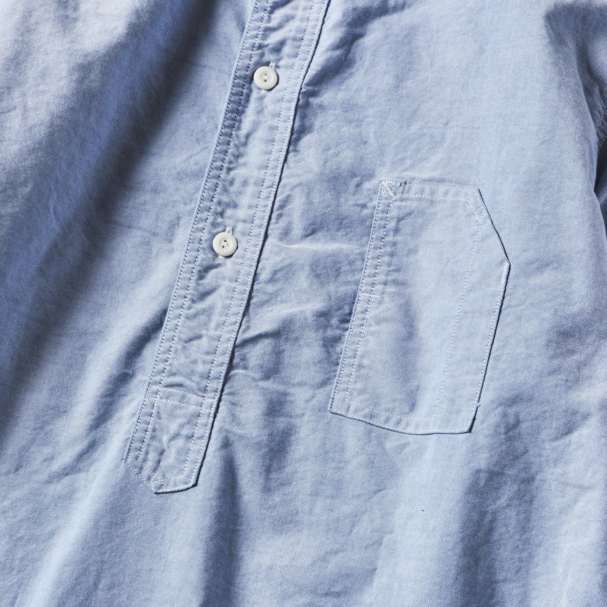 #1203-GOB Band Collar Shirt : good oxford blue