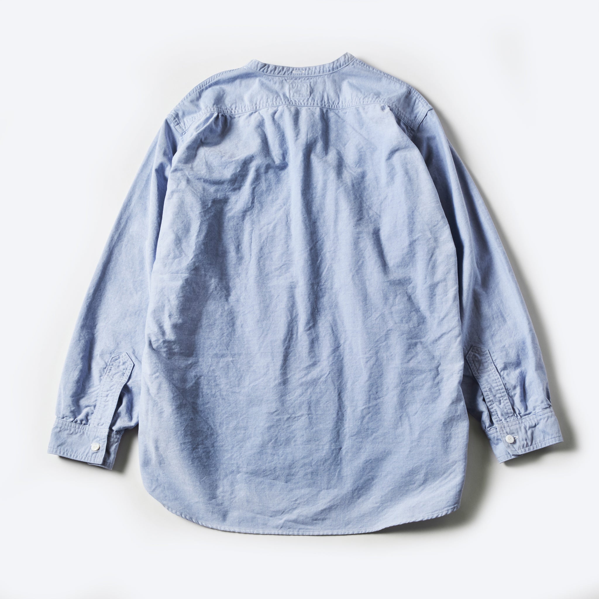#1203-GOB Band Collar Shirt : good oxford blue