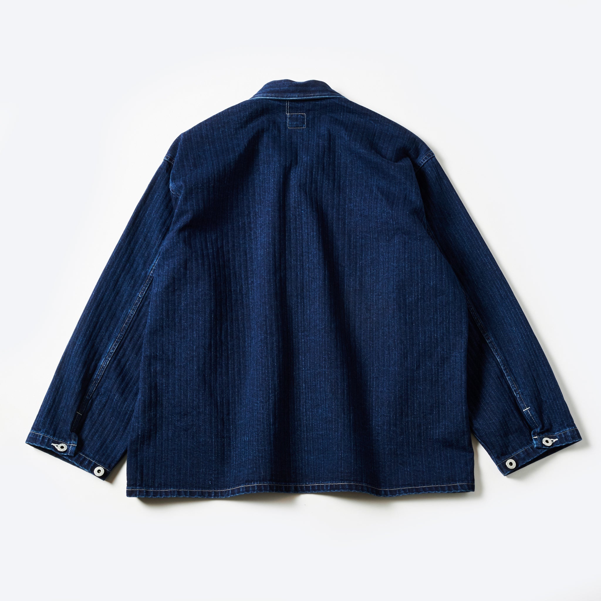 #1204-HBI ARMY Shirt : herringbone denim double indigo