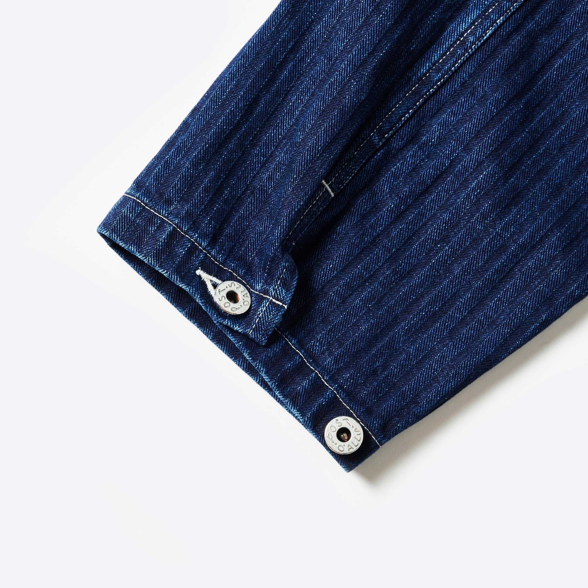 #1204-HBI ARMY Shirt : herringbone denim double indigo